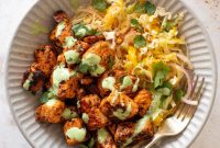Chili-Lime Salmon Bites with Tangy Mango Slaw