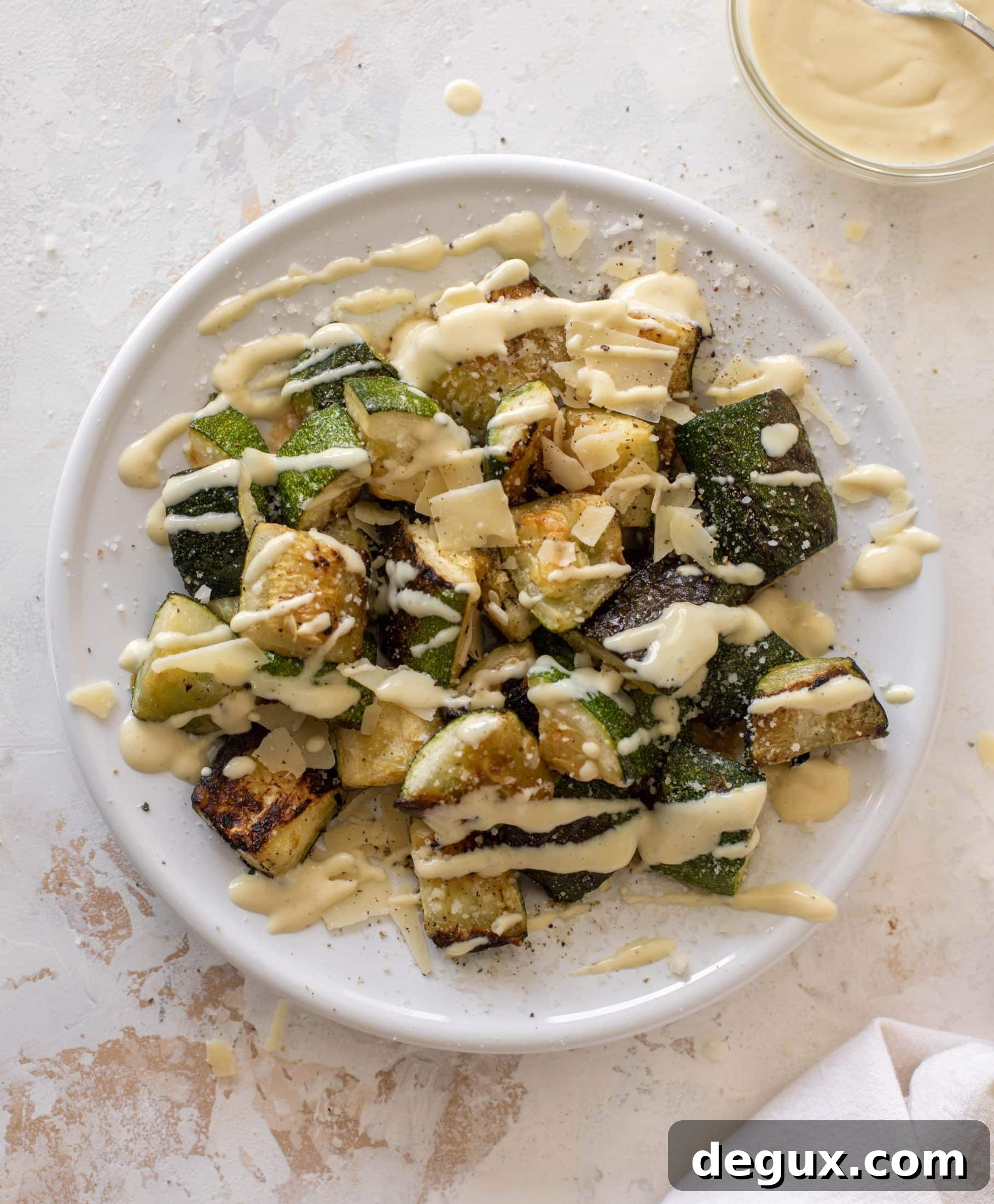 Grilled Zucchini Caesar Salad with Creamy Parmesan Dressing 6 grilled zucchini caesar