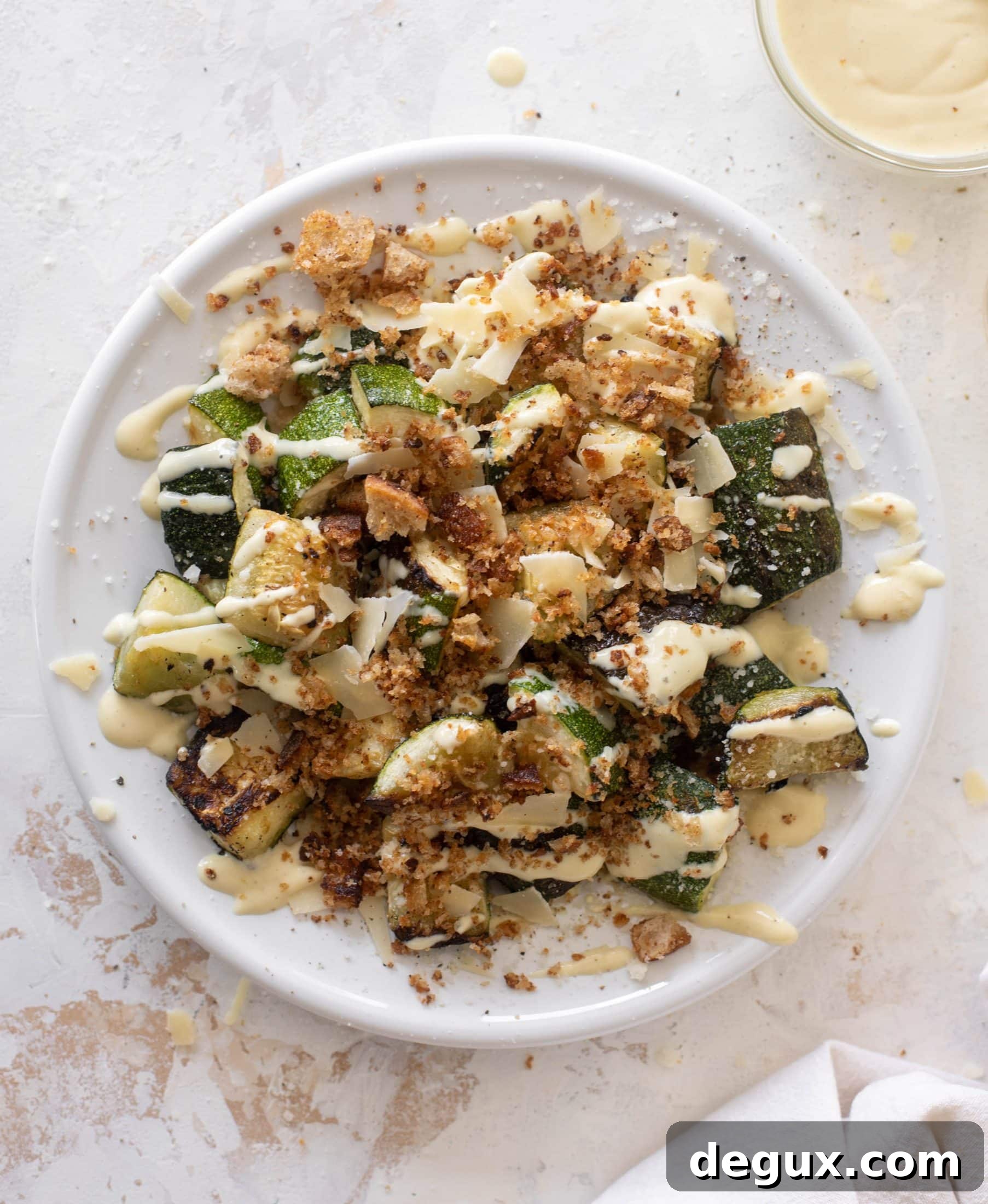 Grilled Zucchini Caesar Salad with Creamy Parmesan Dressing 7 grilled zucchini caesar