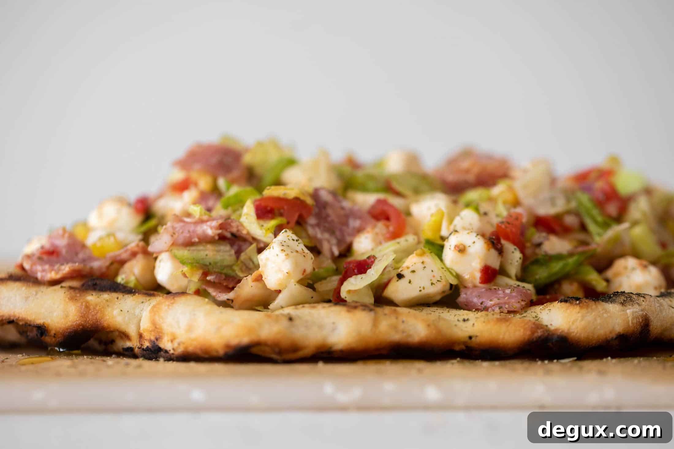 sourdough pizza with italian chopped salad