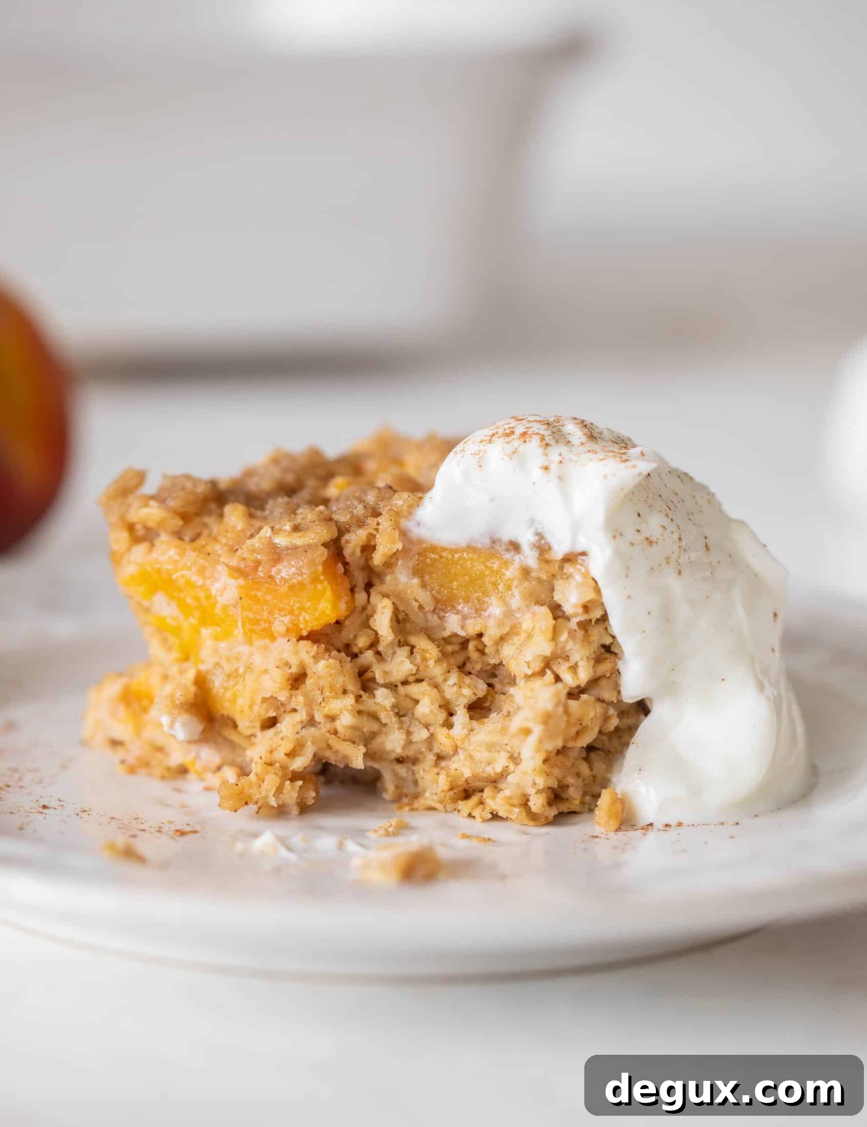 peaches and cream baked oatmeal
