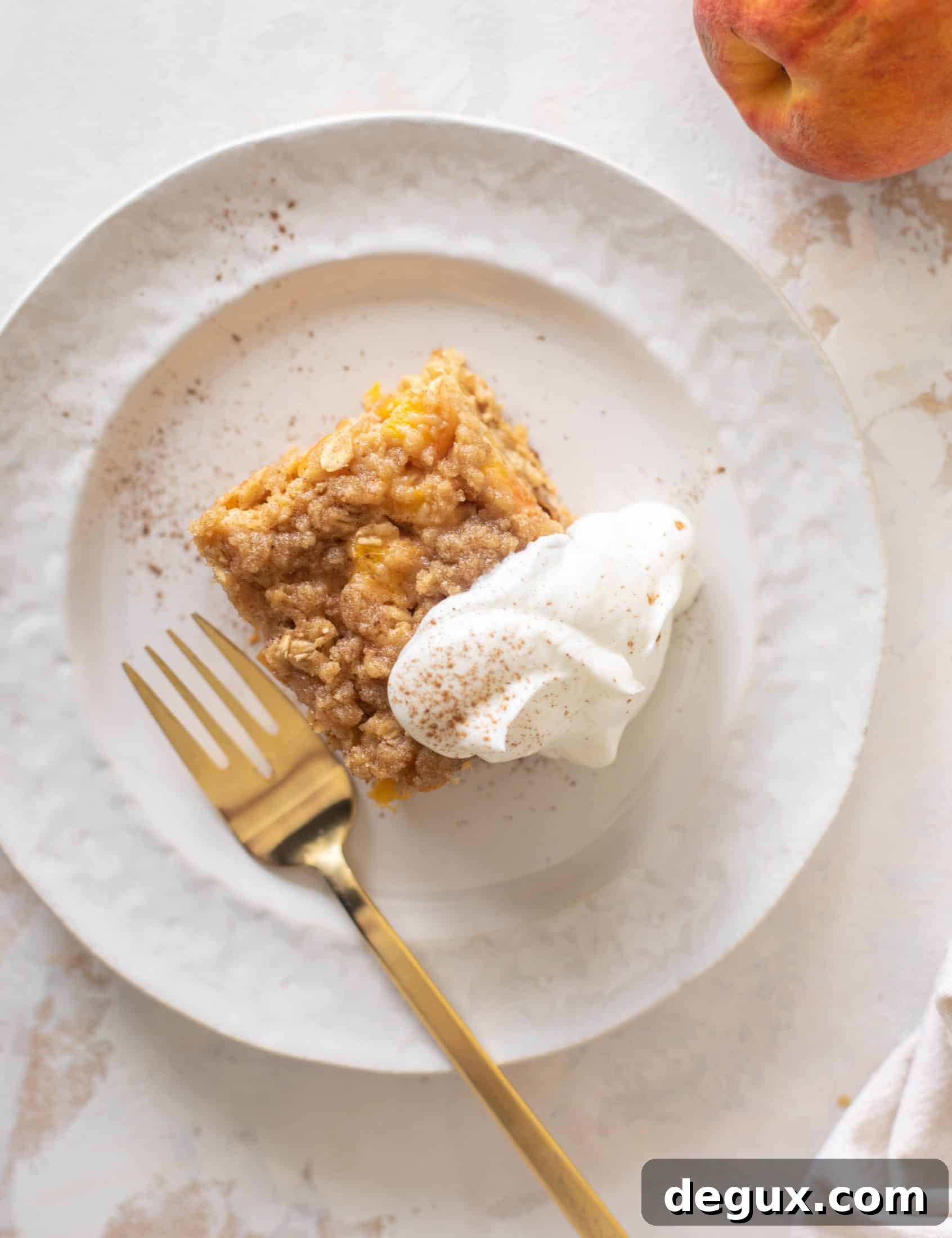 peaches and cream baked oatmeal