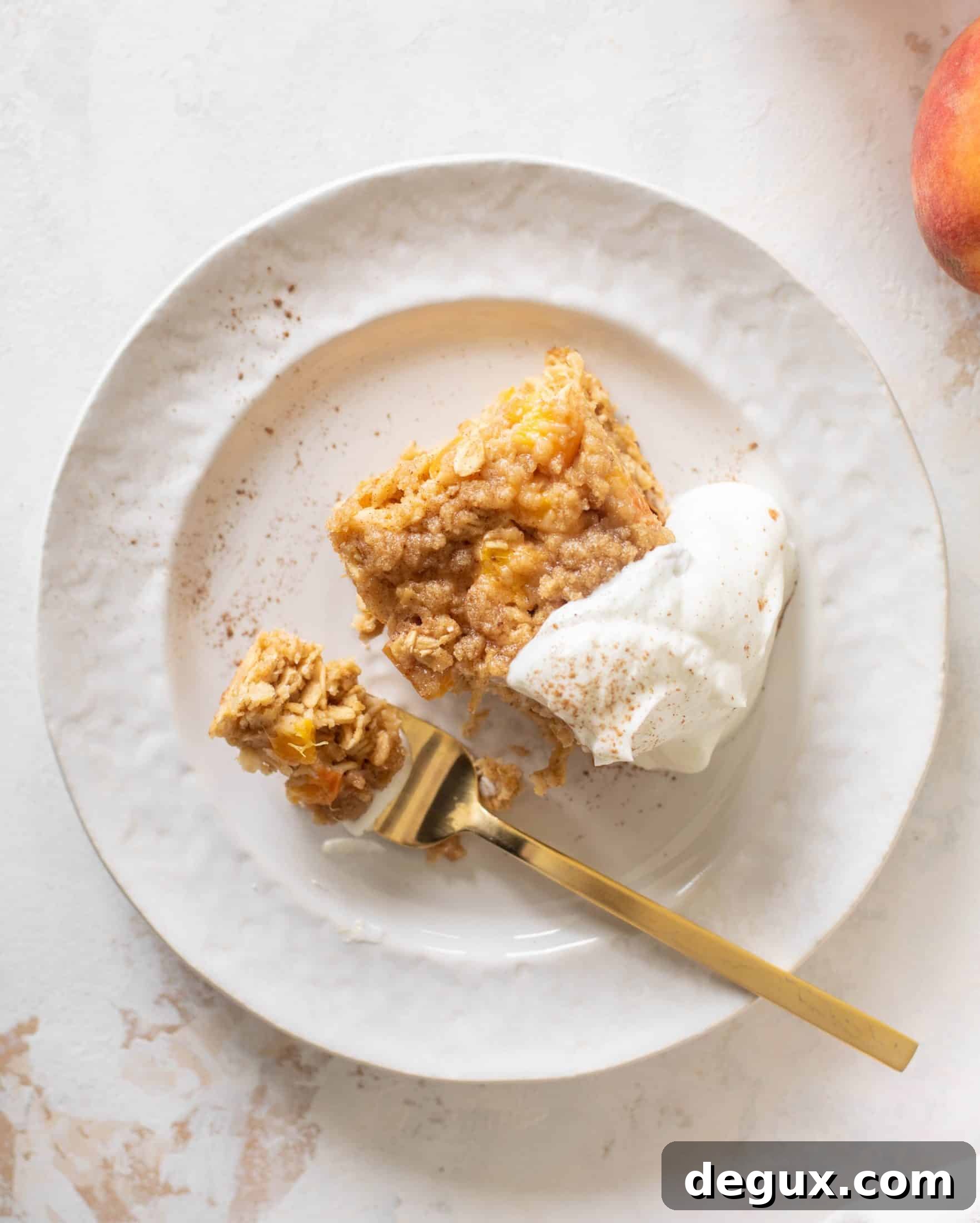 peaches and cream baked oatmeal