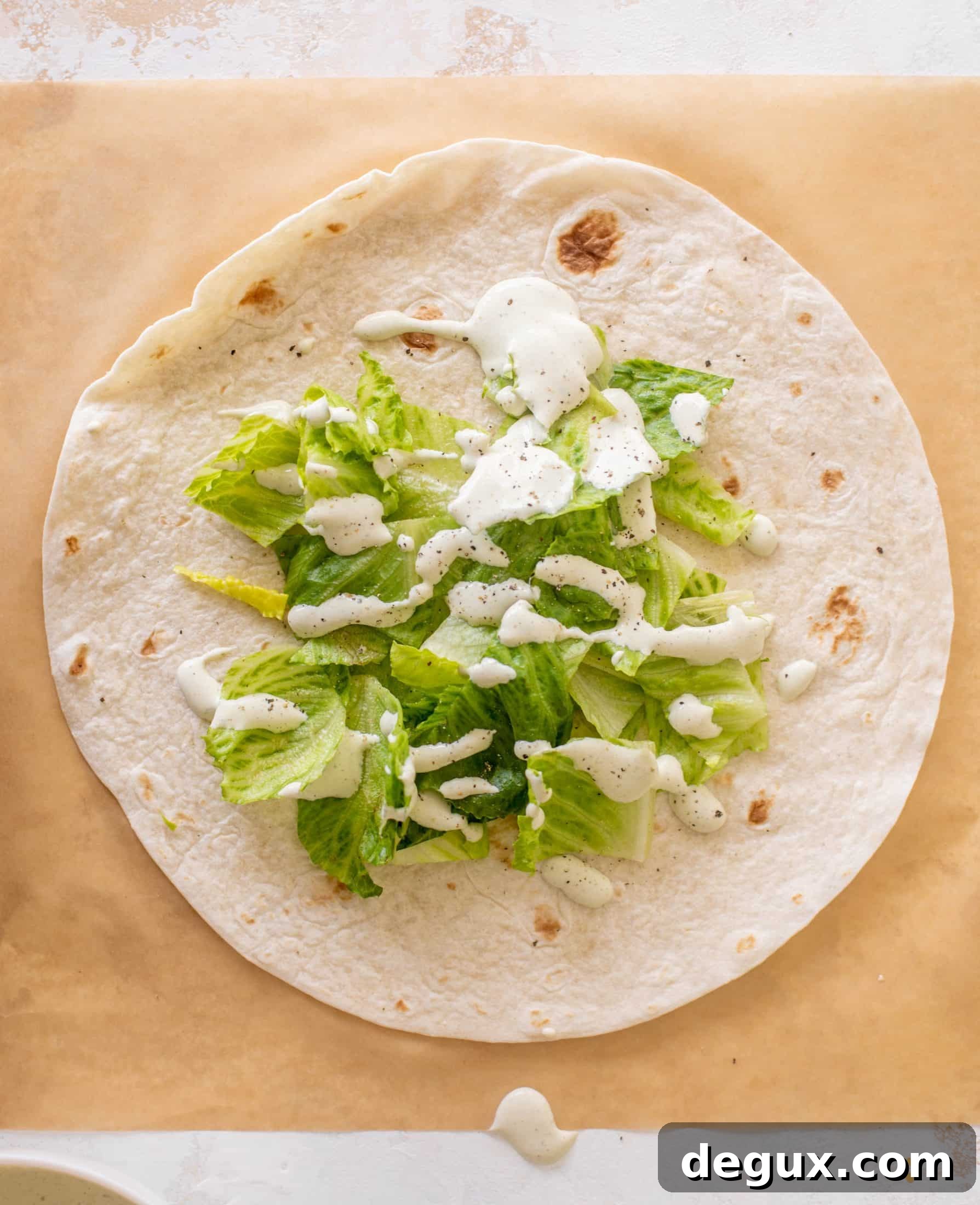 Spicy Jalapeño Ranch BLT Wraps: Crispy Bacon & Fresh Veggies 4 BLT wraps with jalapeno ranch