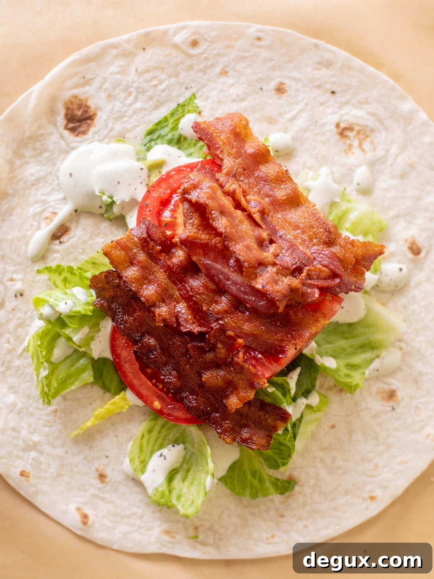 BLT wraps with jalapeno ranch