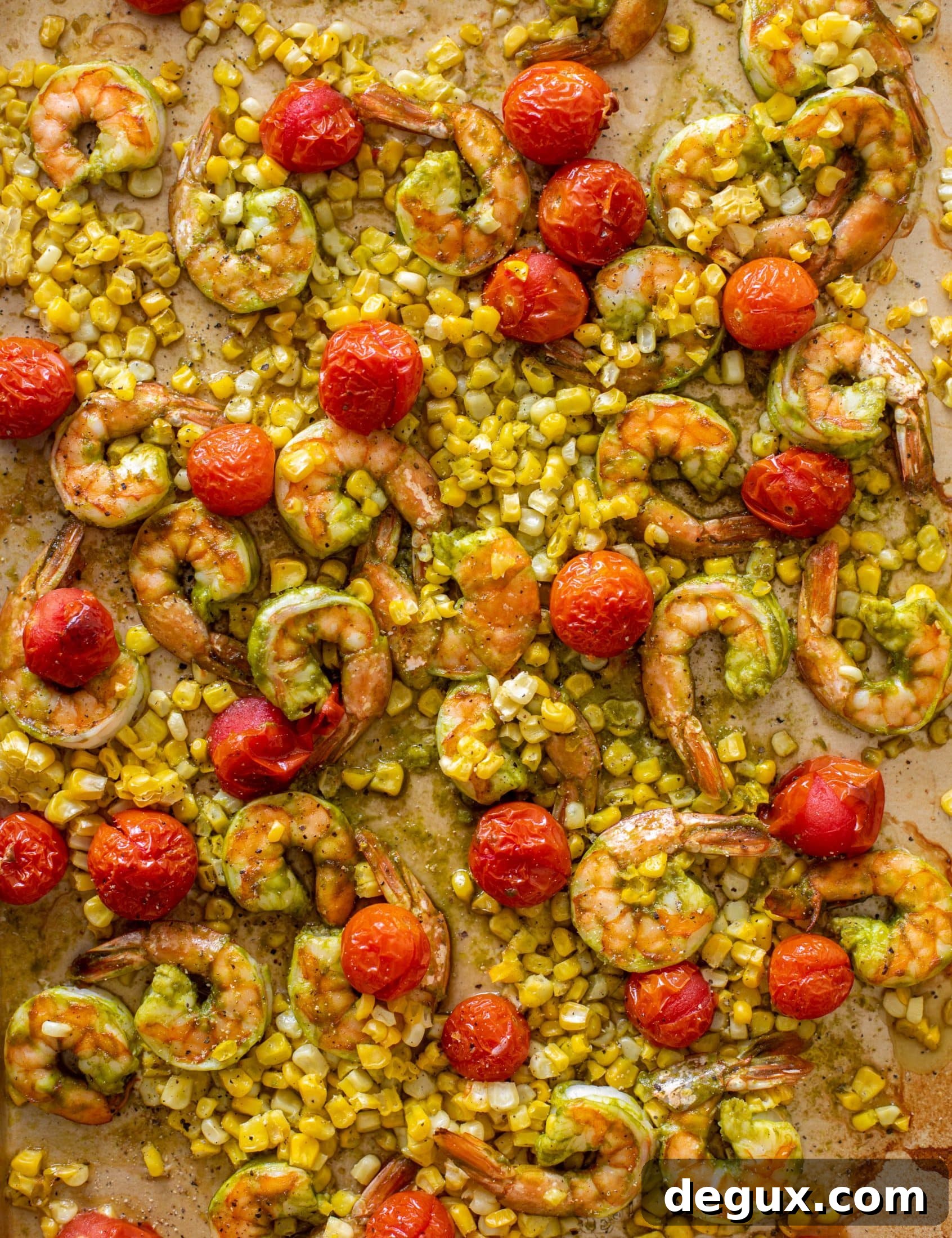 sheet pan summer shrimp and rice bowls