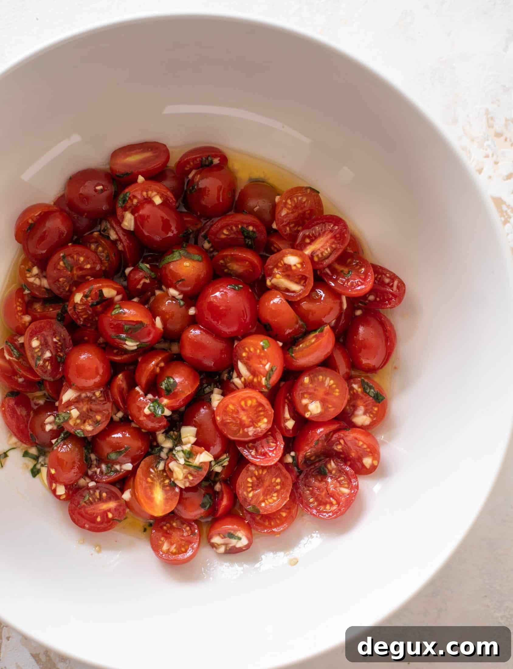 Summer Bucatini with Vine-Ripened Marinated Tomatoes 3 pasta with no cook tomato sauce