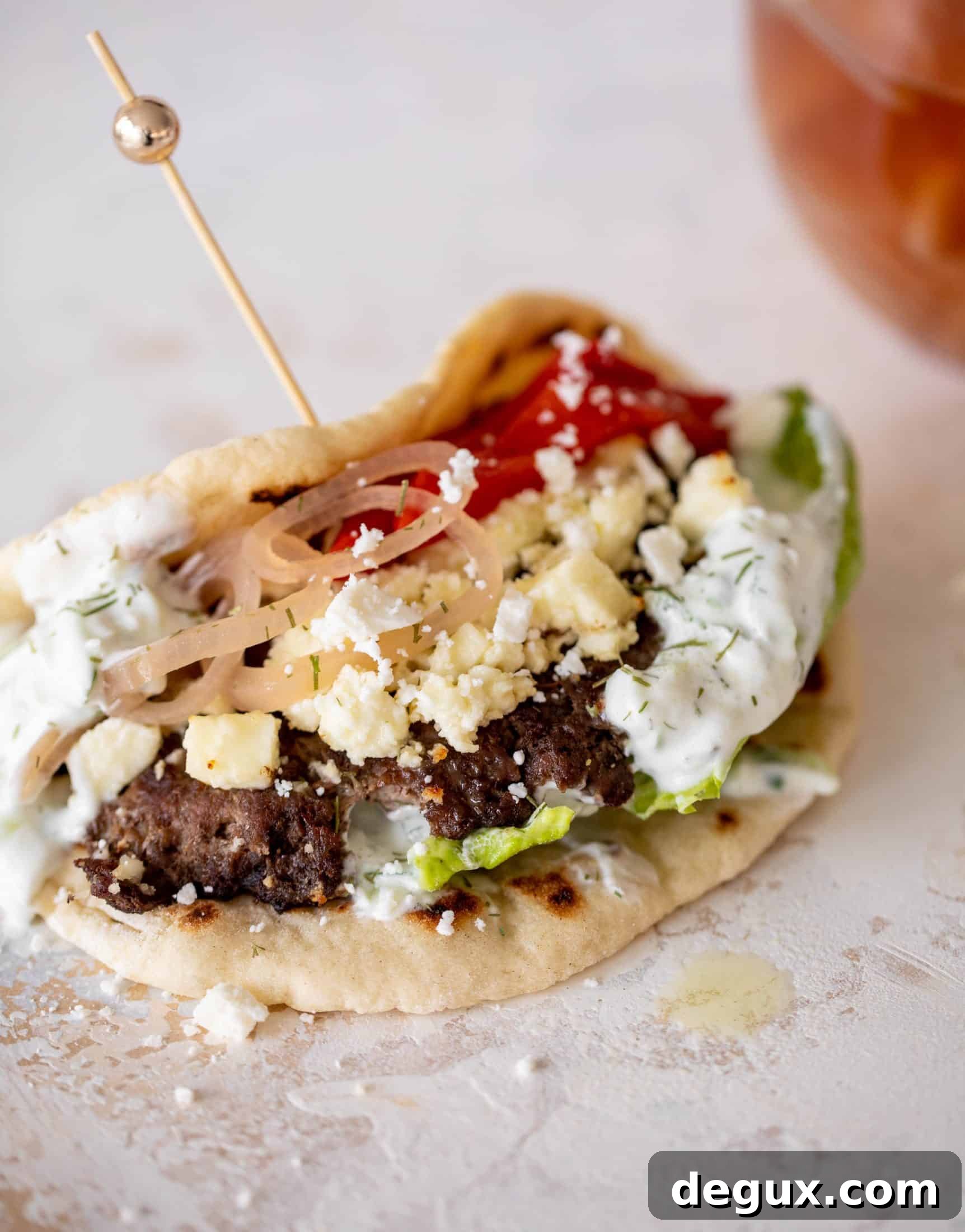 Creamy Feta Burger Pitas with Tangy Mediterranean Sauce 12 img 101012 11