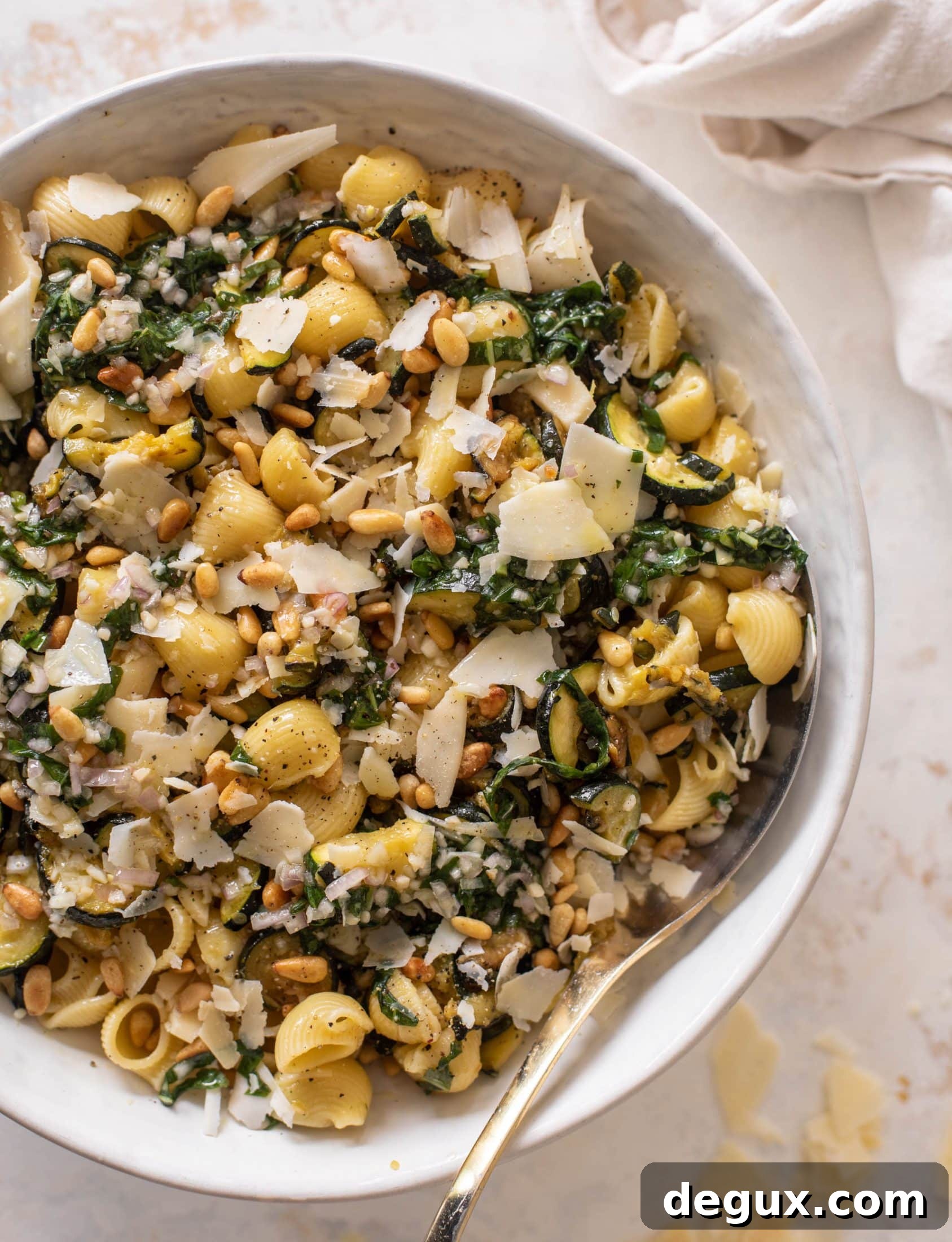 caramelized zucchini pasta salad