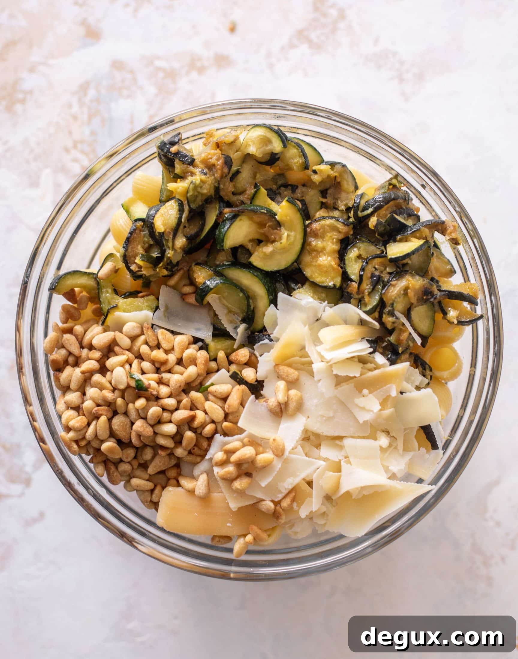 caramelized zucchini pasta salad