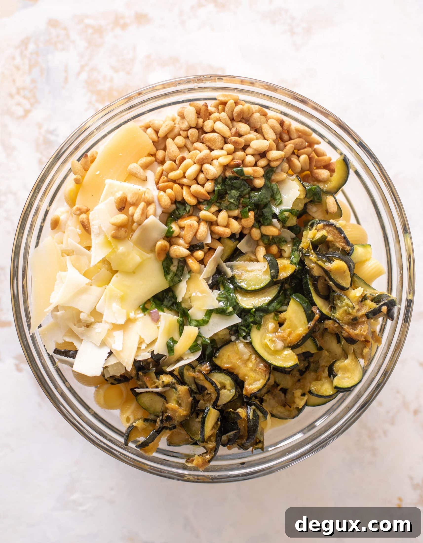 caramelized zucchini pasta salad