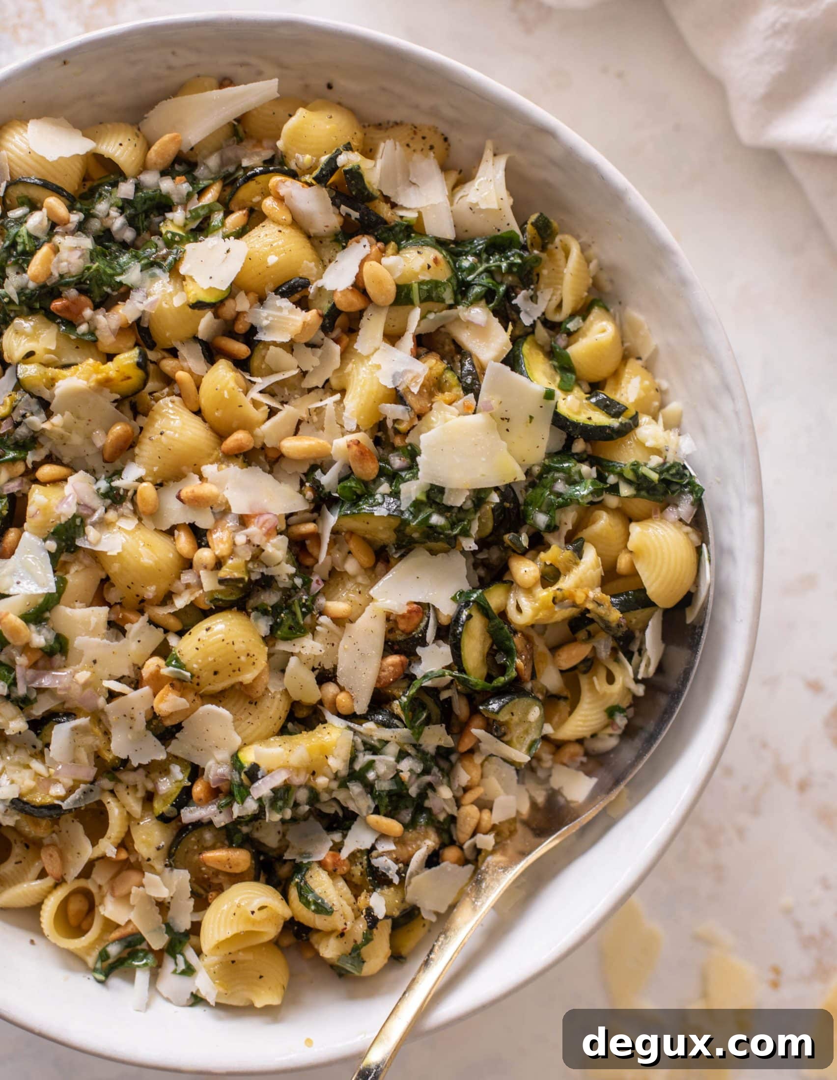 caramelized zucchini pasta salad