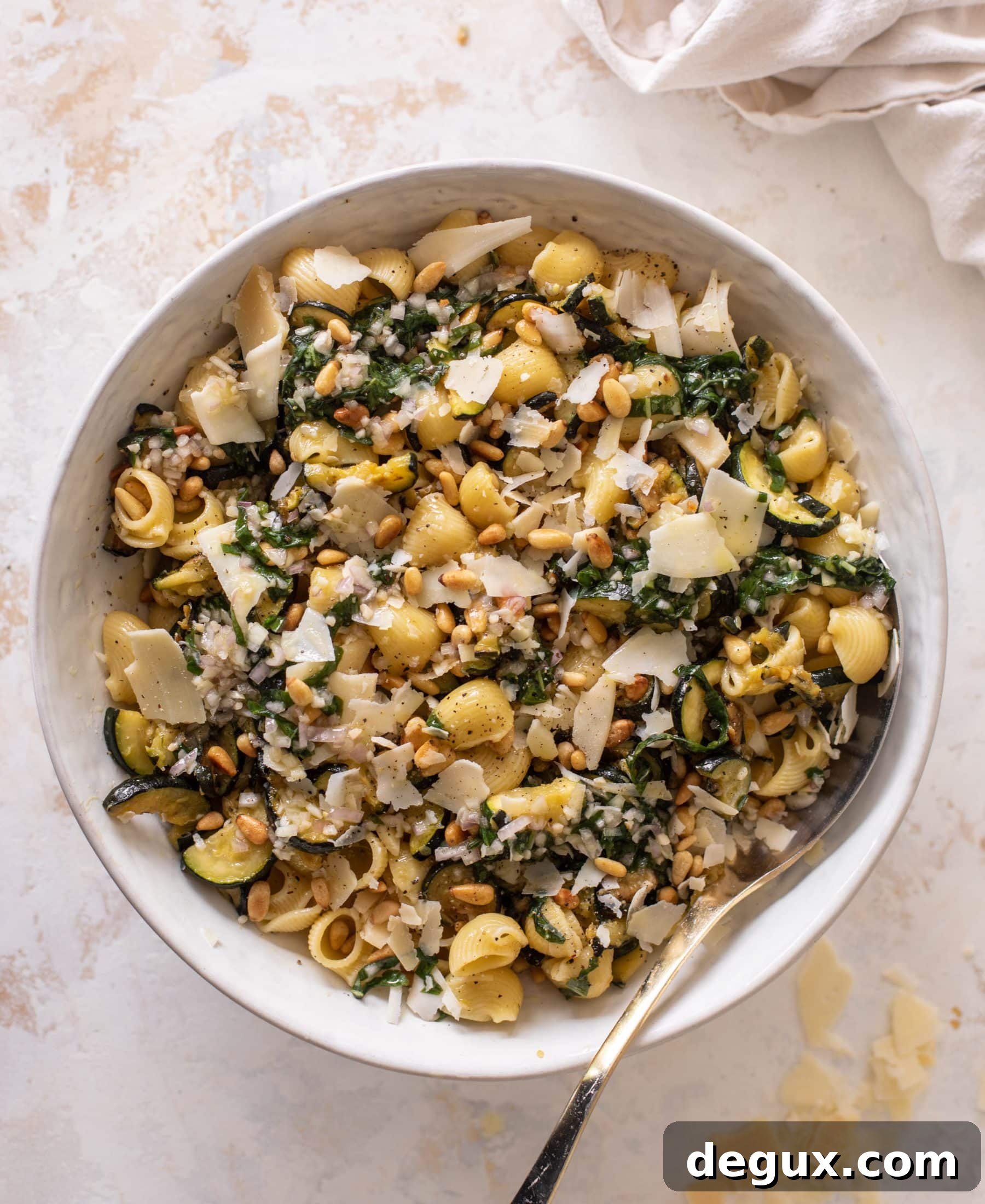 caramelized zucchini pasta salad