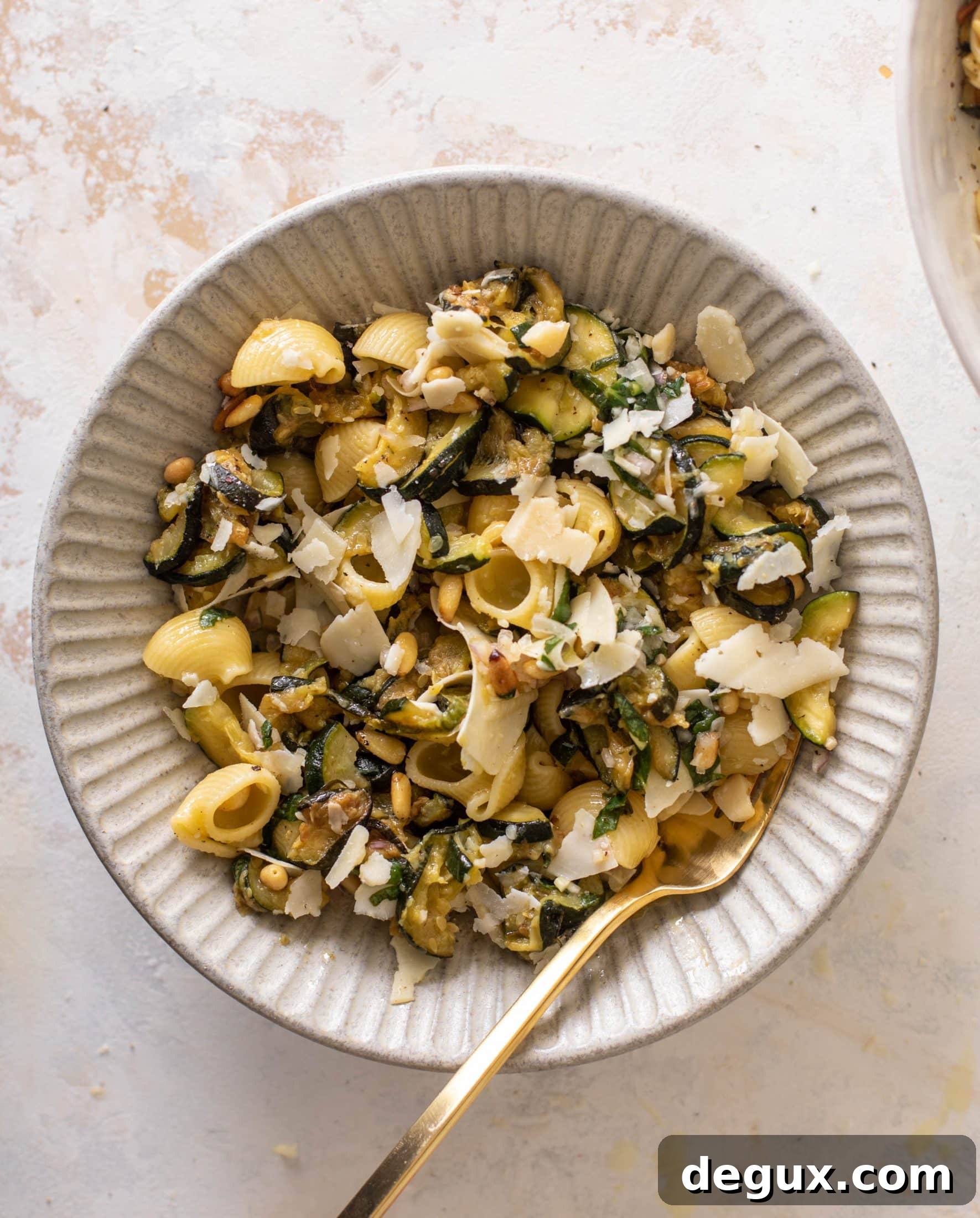 caramelized zucchini pasta salad