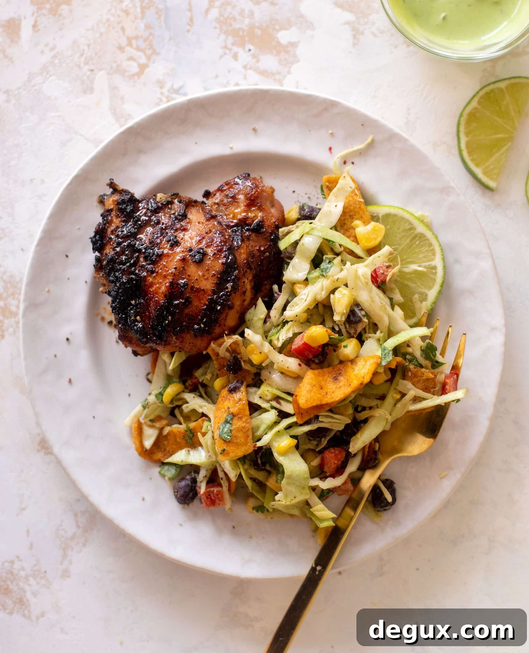 grilled taco chicken with frito slaw