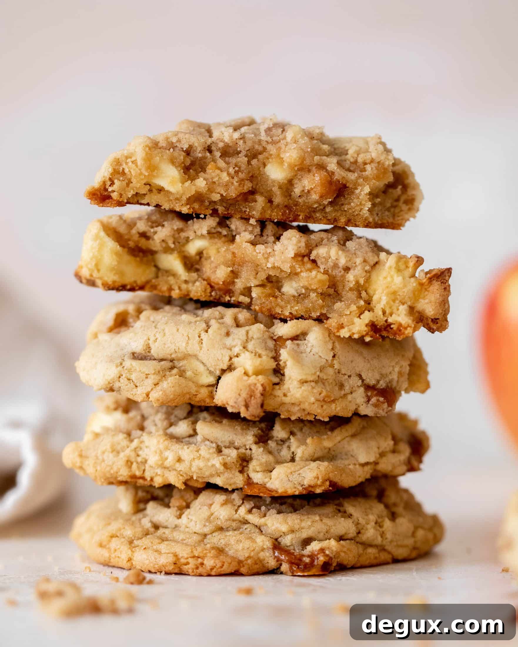 caramel apple crumble cookies