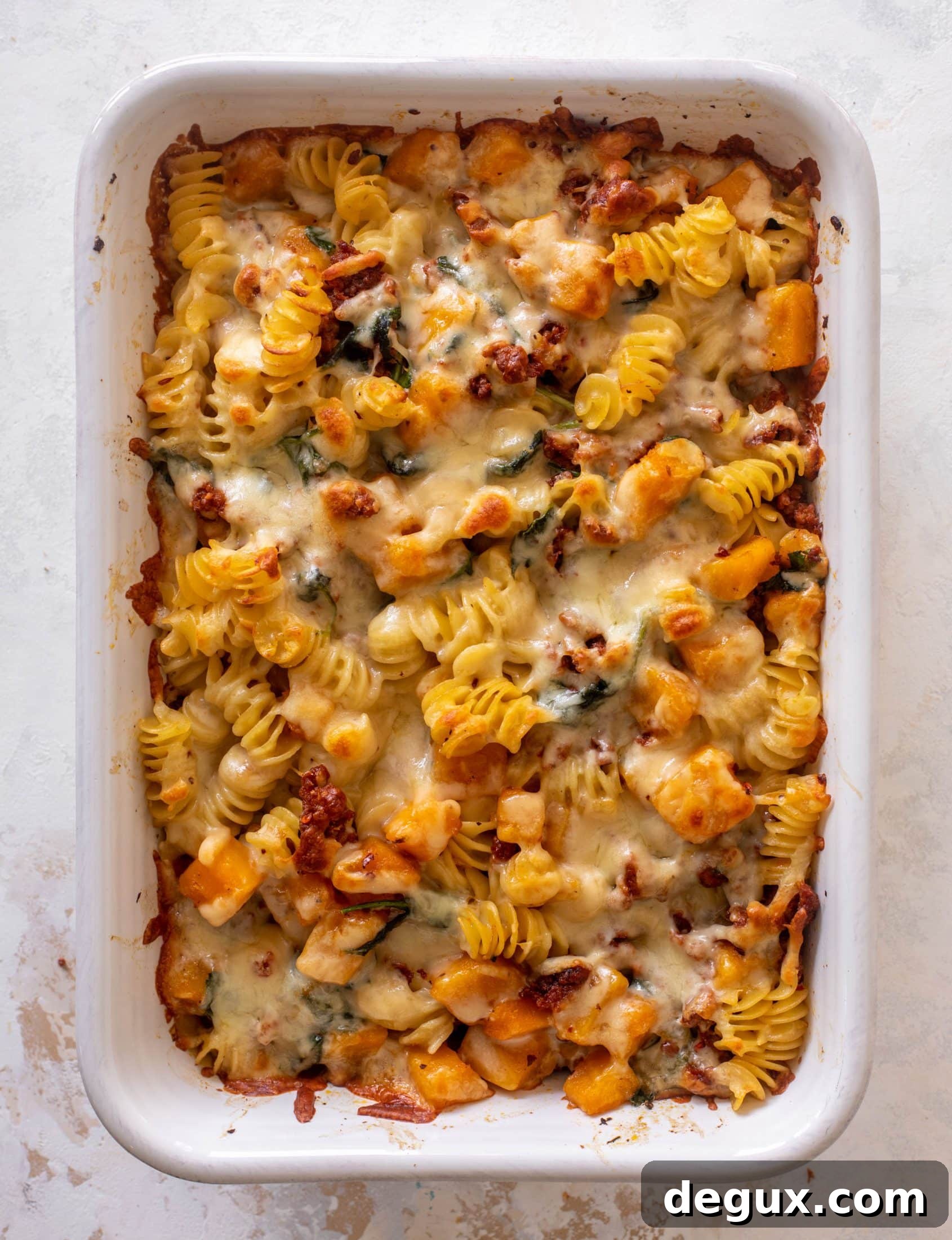 Baked Butternut Squash, Sausage & Spinach Pasta Casserole 5 baked butternut squash sausage pasta