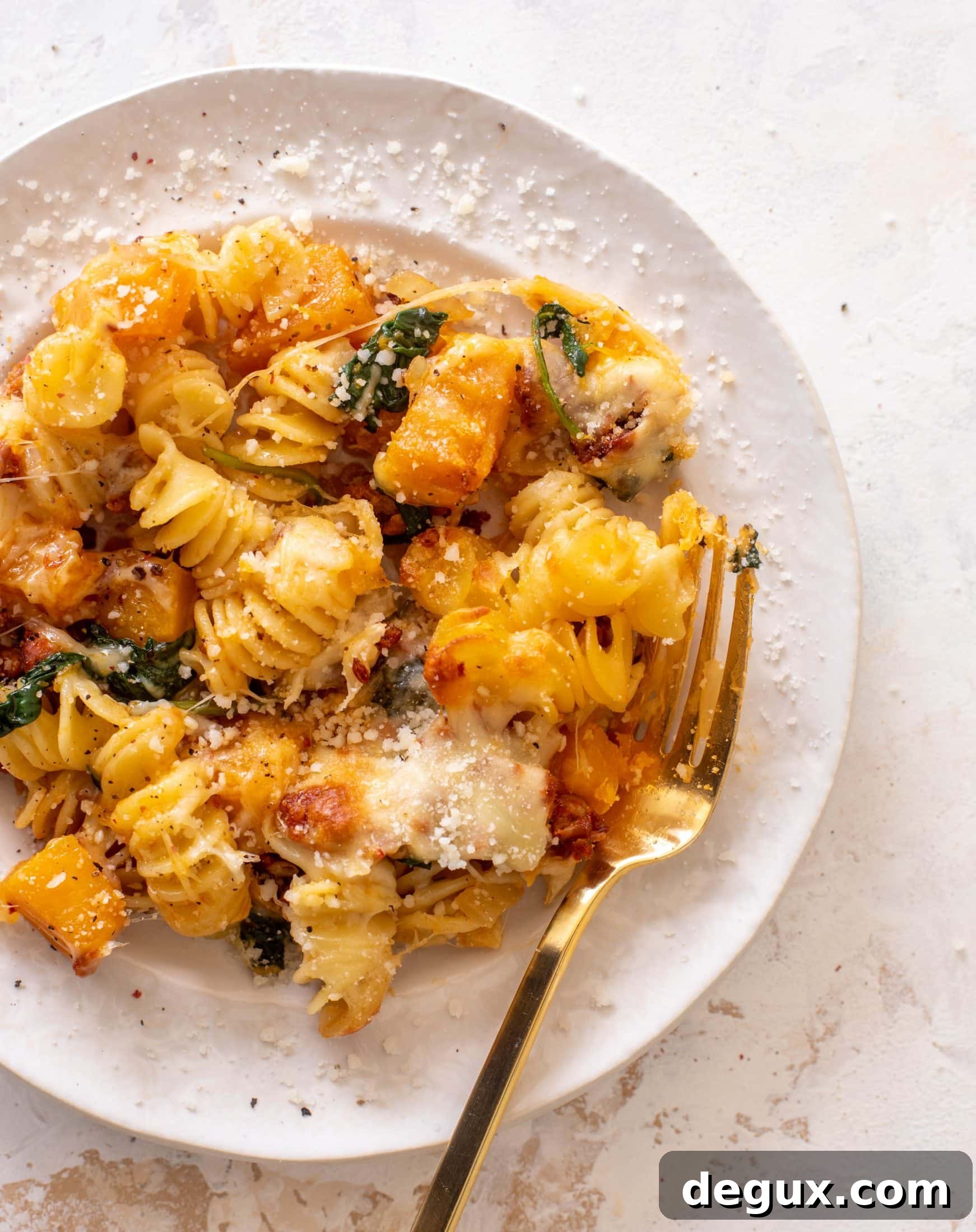 Baked Butternut Squash, Sausage & Spinach Pasta Casserole 10 baked butternut squash sausage pasta
