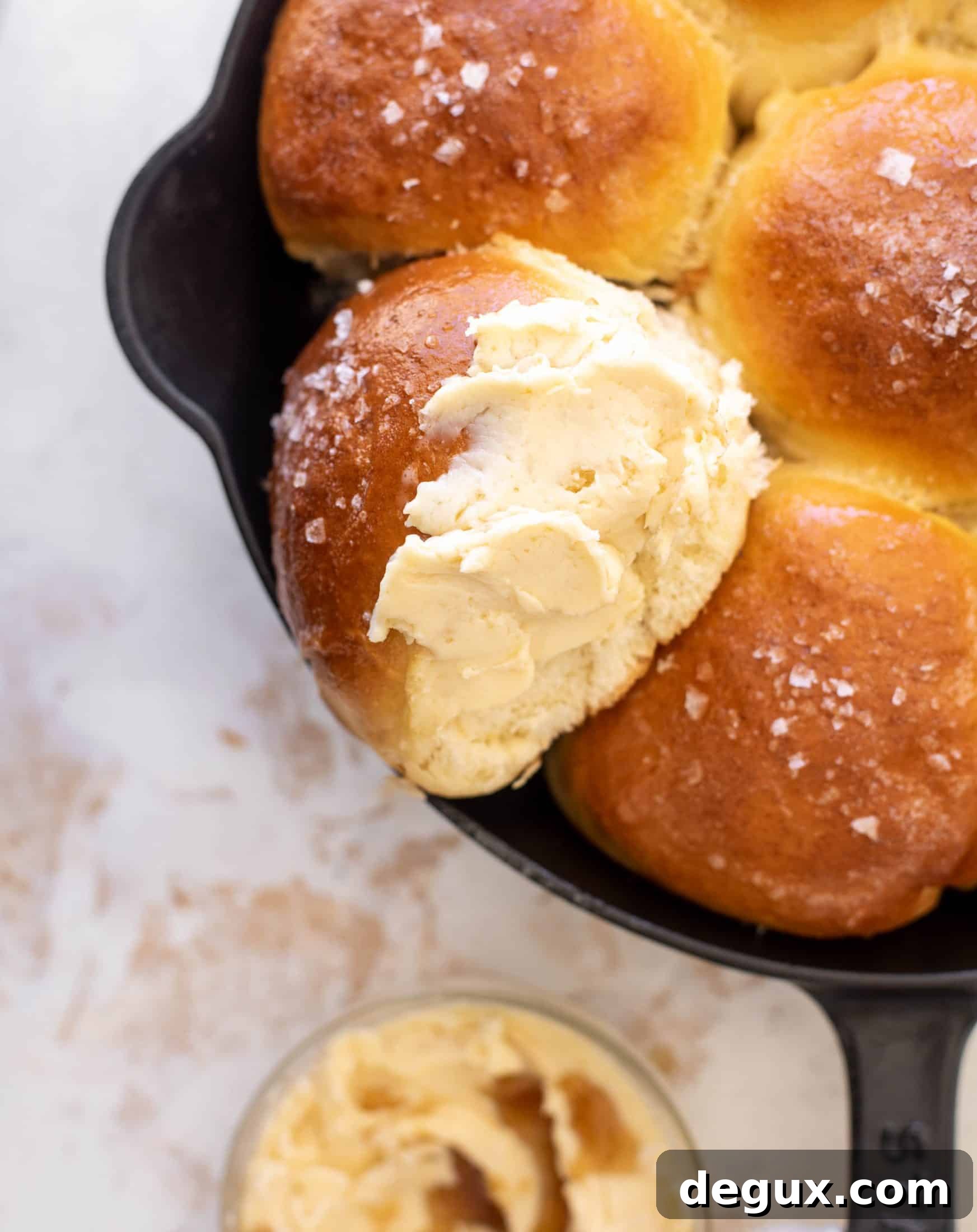 Fluffy Brioche Skillet Rolls with Salted Maple Butter Recipe 10 fluffy brioche dinner rolls with salted maple butter