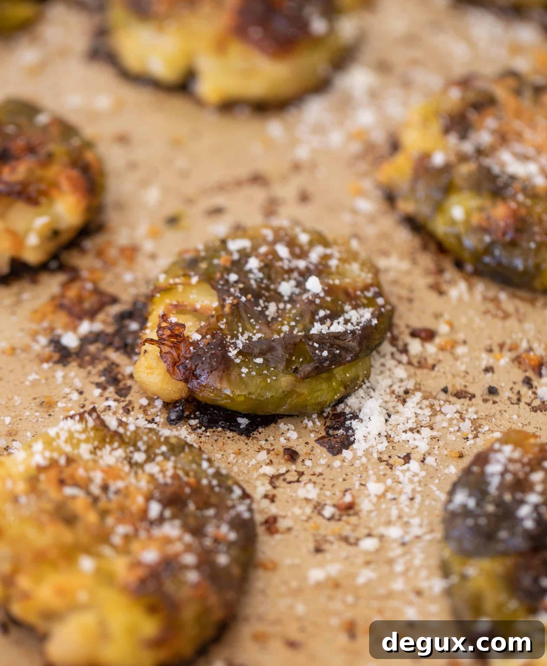 smashed brussels sprouts with hot honey