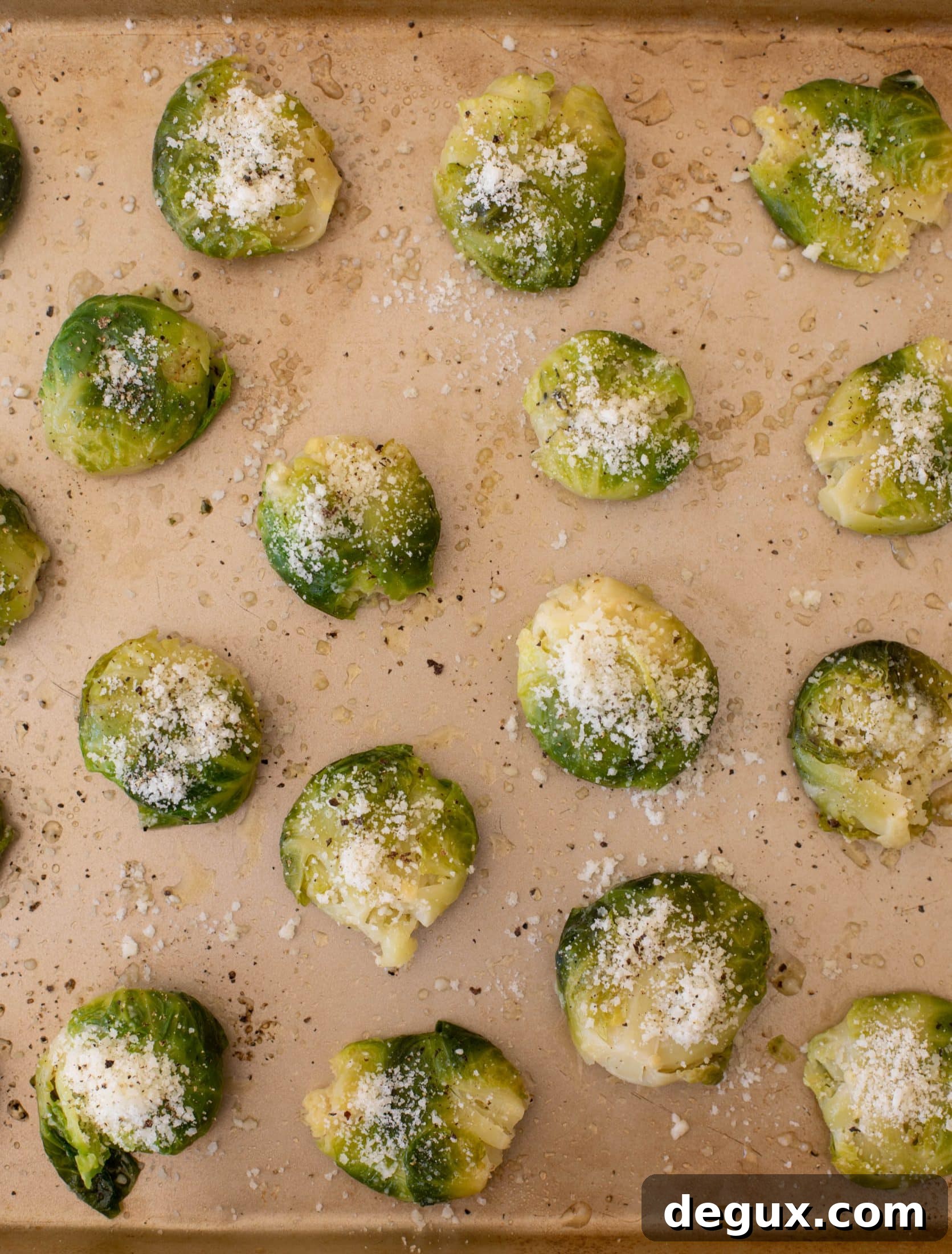smashed brussels sprouts with hot honey