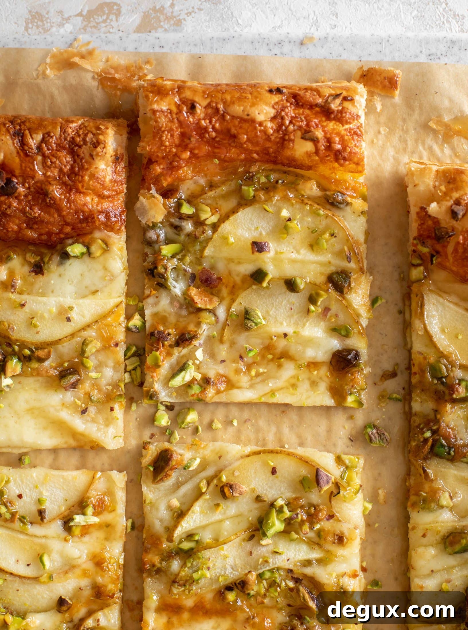Pistachio, Pear & Gruyère Puff Pastry Tart Recipe 9 pistachio pear puff pastry