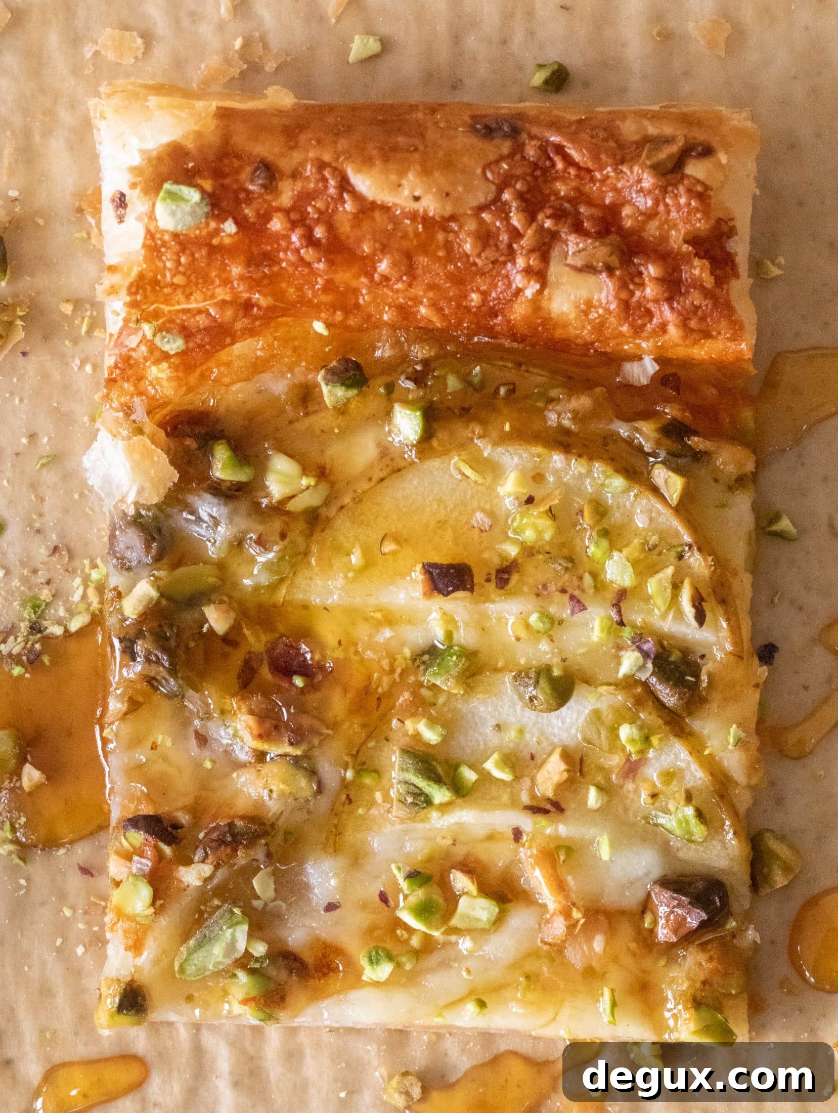 pistachio pear puff pastry