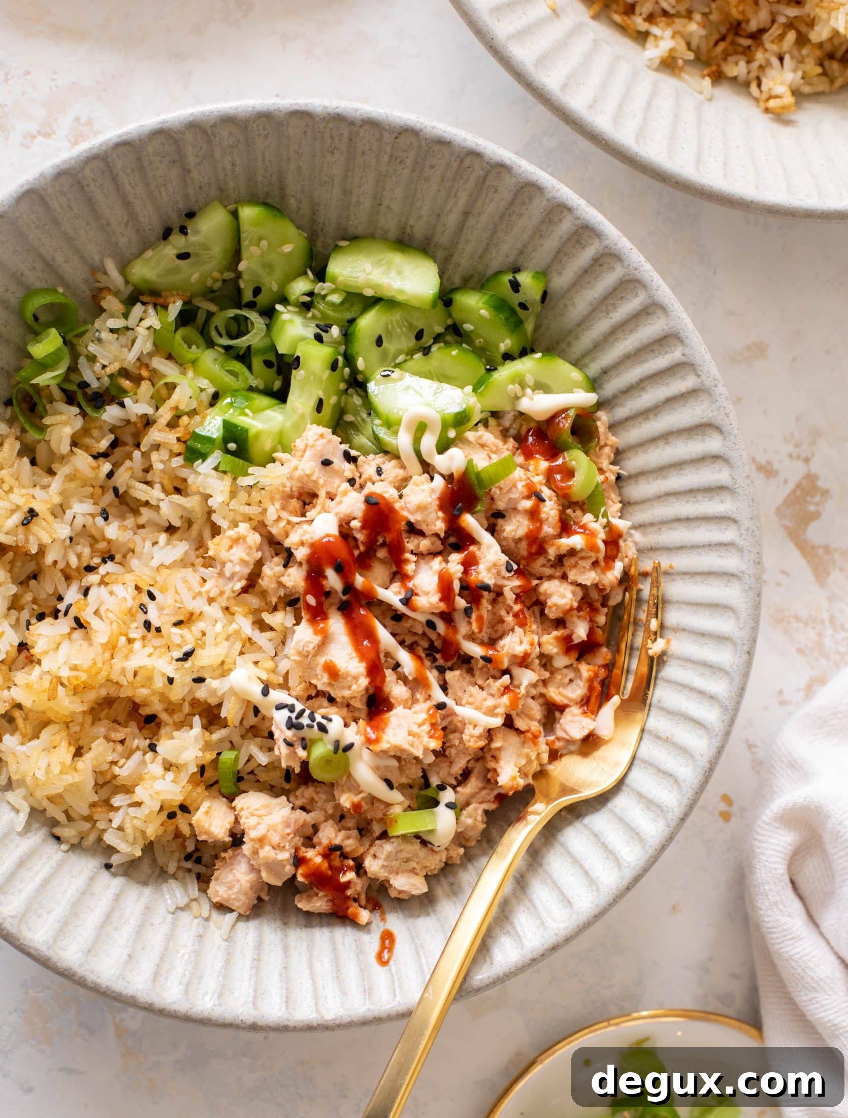Crispy Rice Bowl Topped with Spicy Tuna and Sesame Chili Sauce 11 spicy tuna bowl with crispy rice