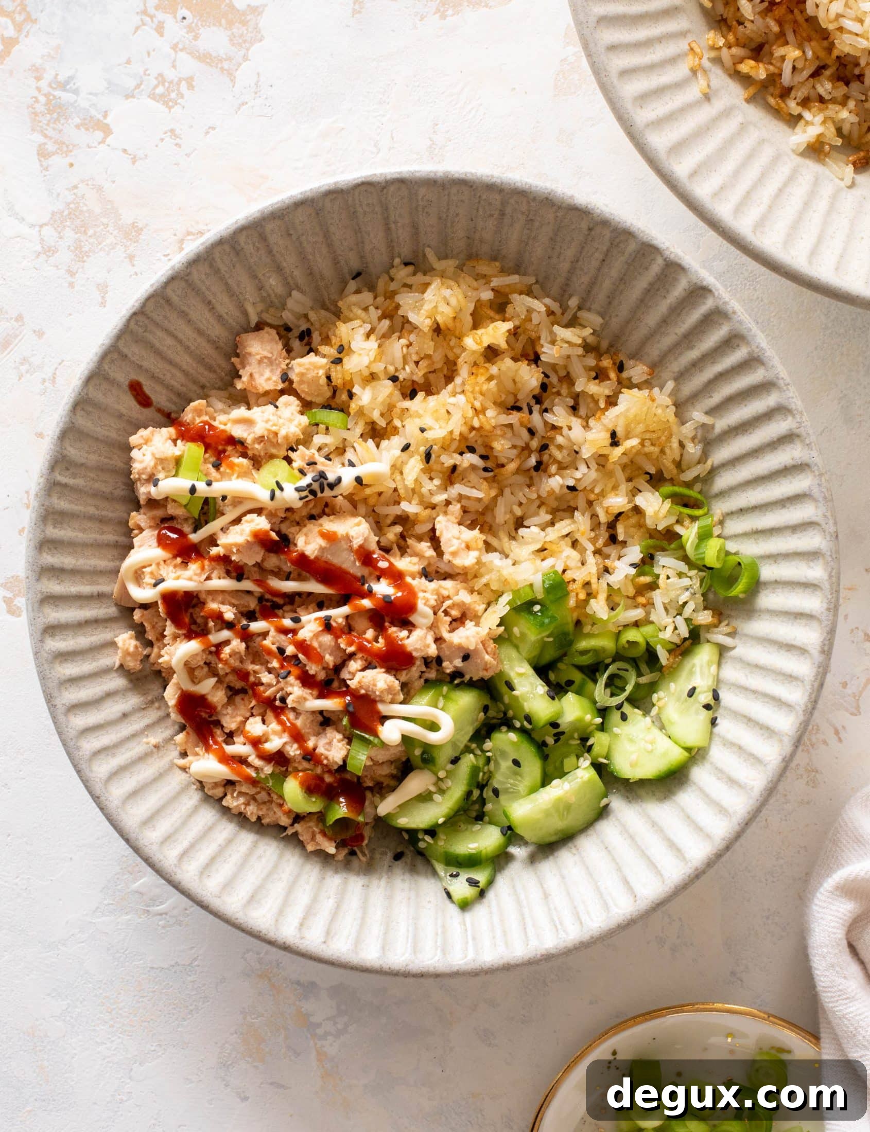 Crispy Rice Bowl Topped with Spicy Tuna and Sesame Chili Sauce 6 spicy tuna bowl with crispy rice