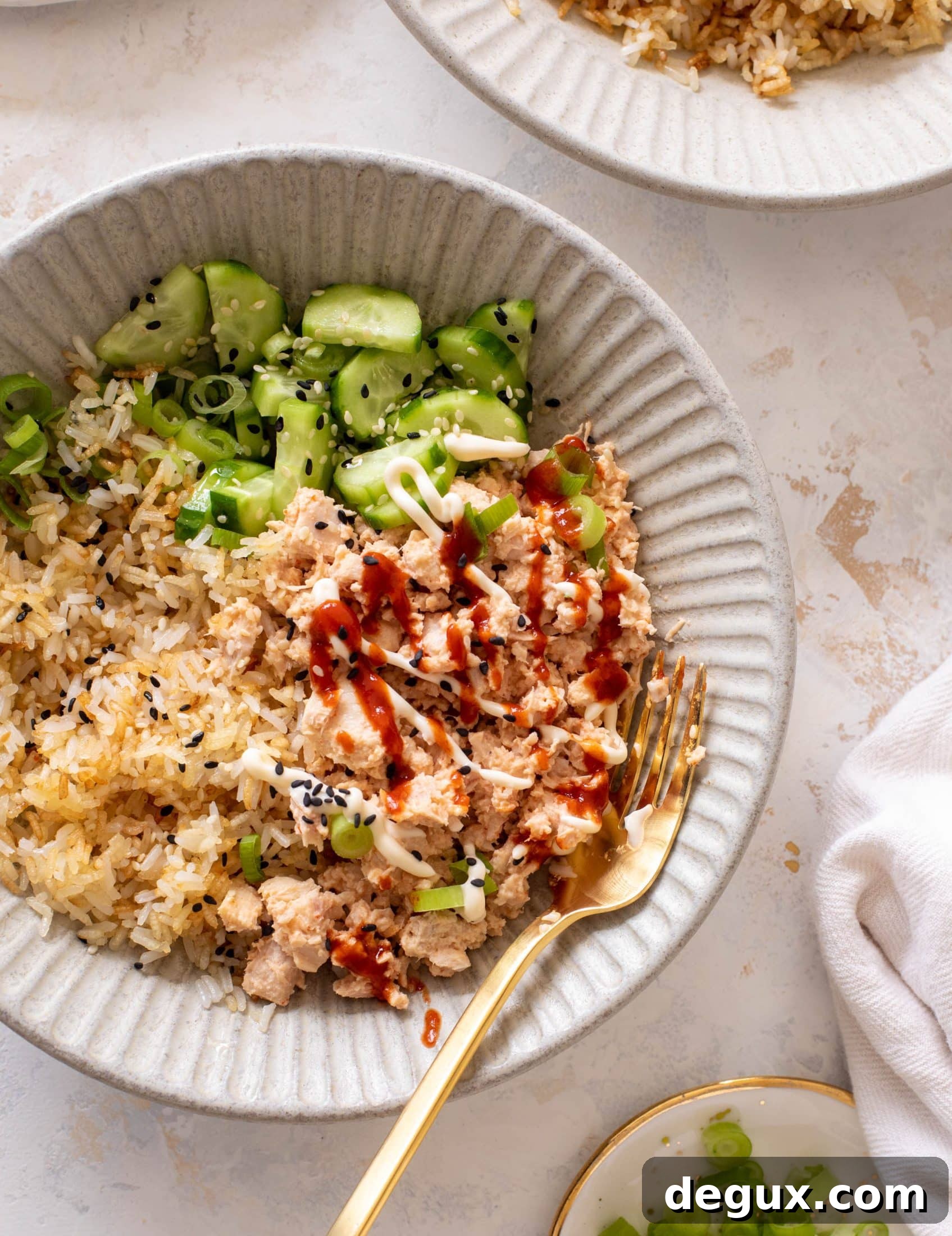 Crispy Rice Bowl Topped with Spicy Tuna and Sesame Chili Sauce 9 spicy tuna bowl with crispy rice
