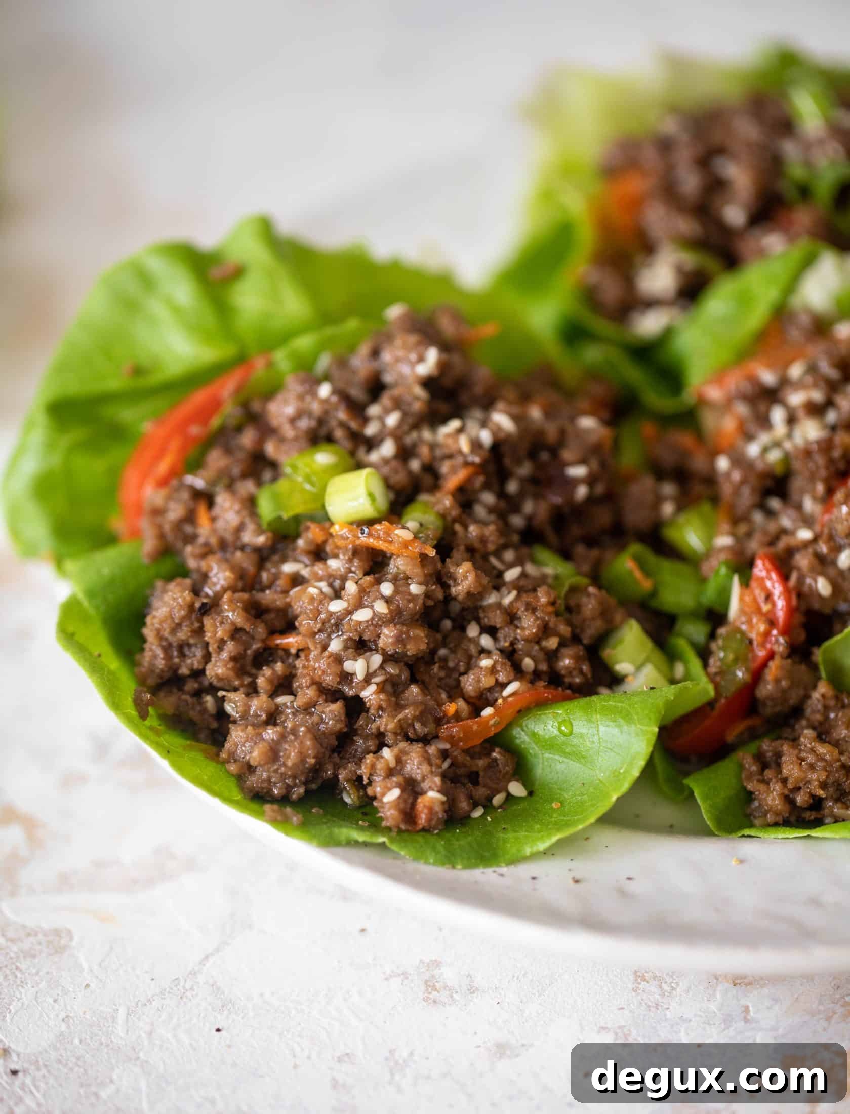 honey ginger beef lettuce wraps