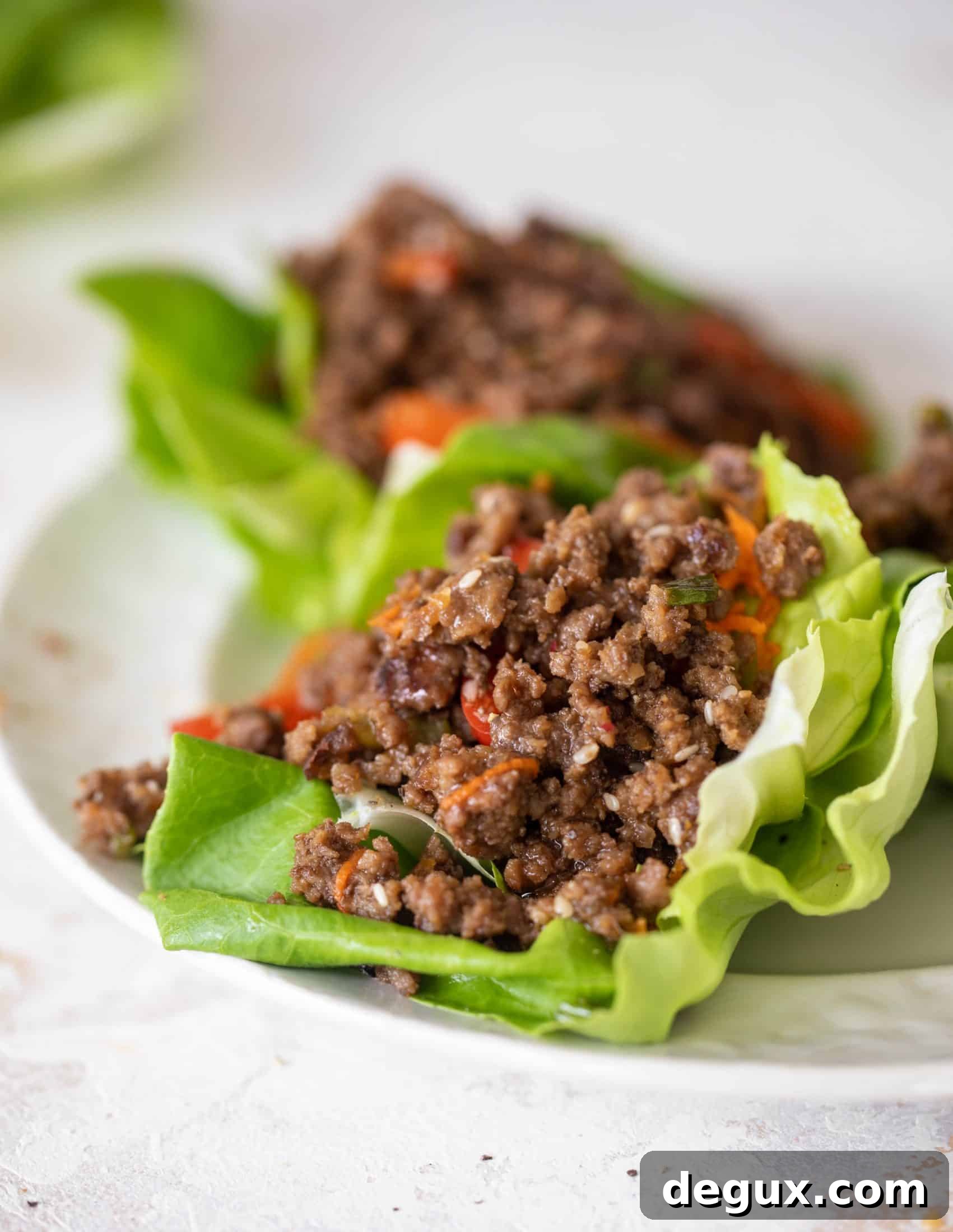 honey ginger beef lettuce wraps