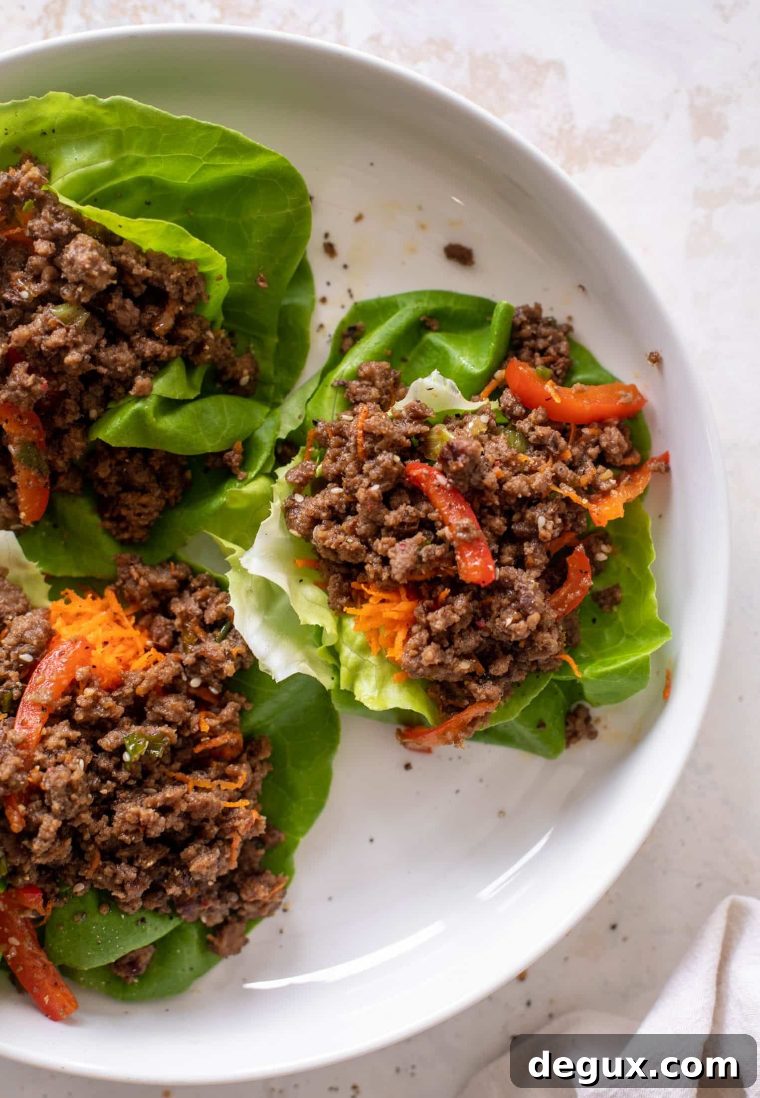 honey ginger beef lettuce wraps