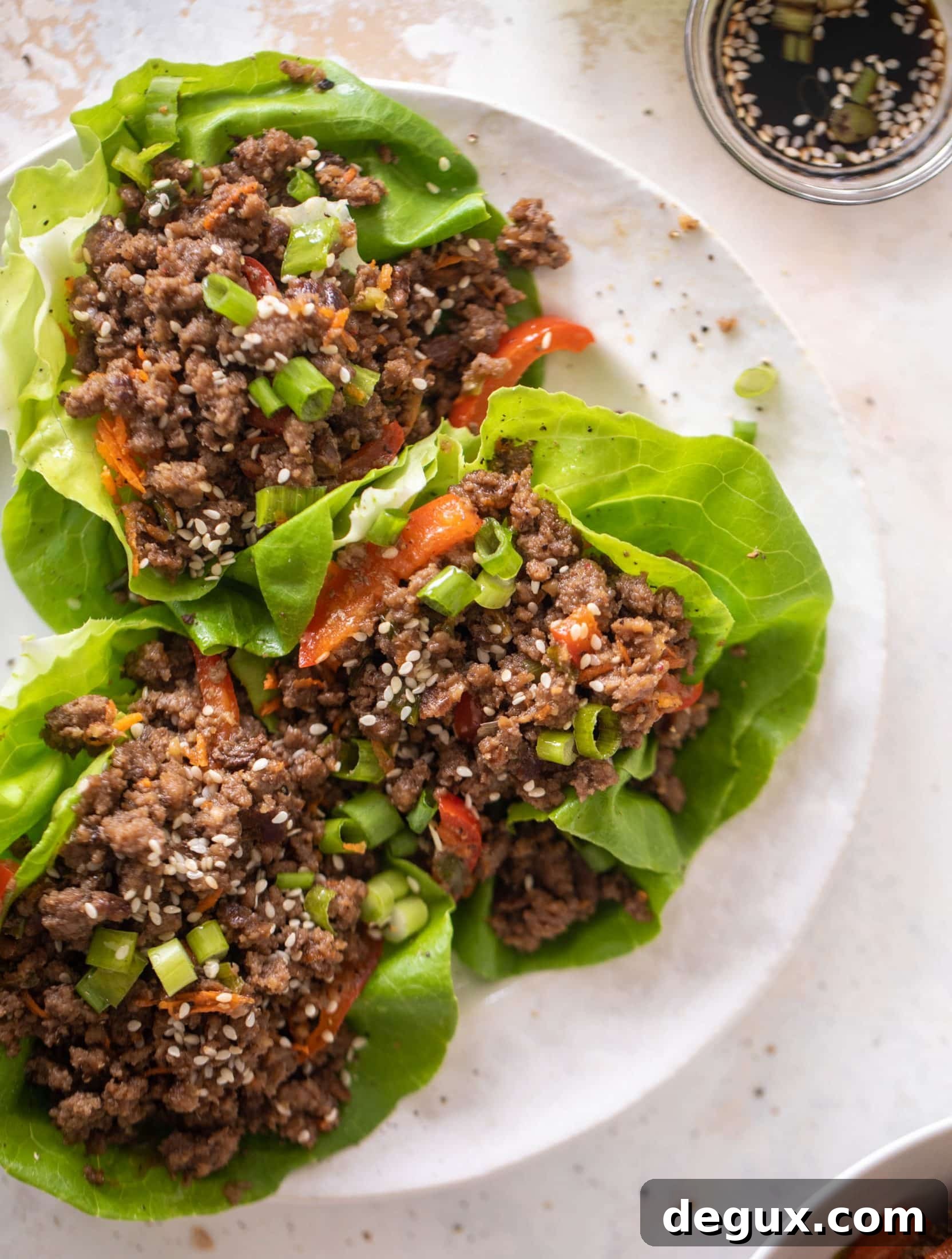honey ginger beef lettuce wraps