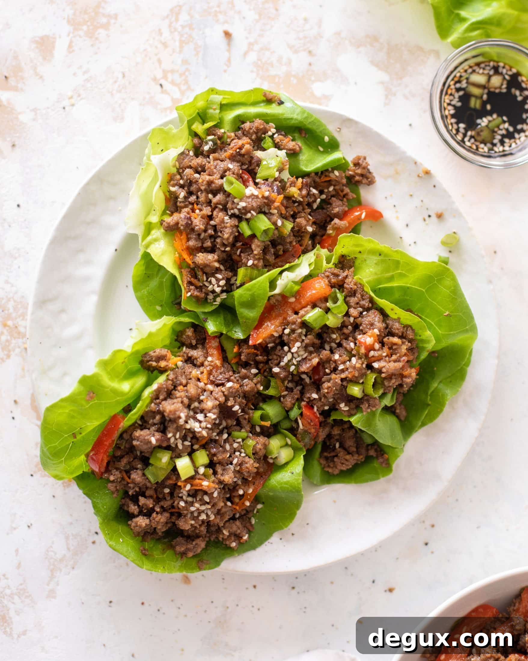 honey ginger beef lettuce wraps