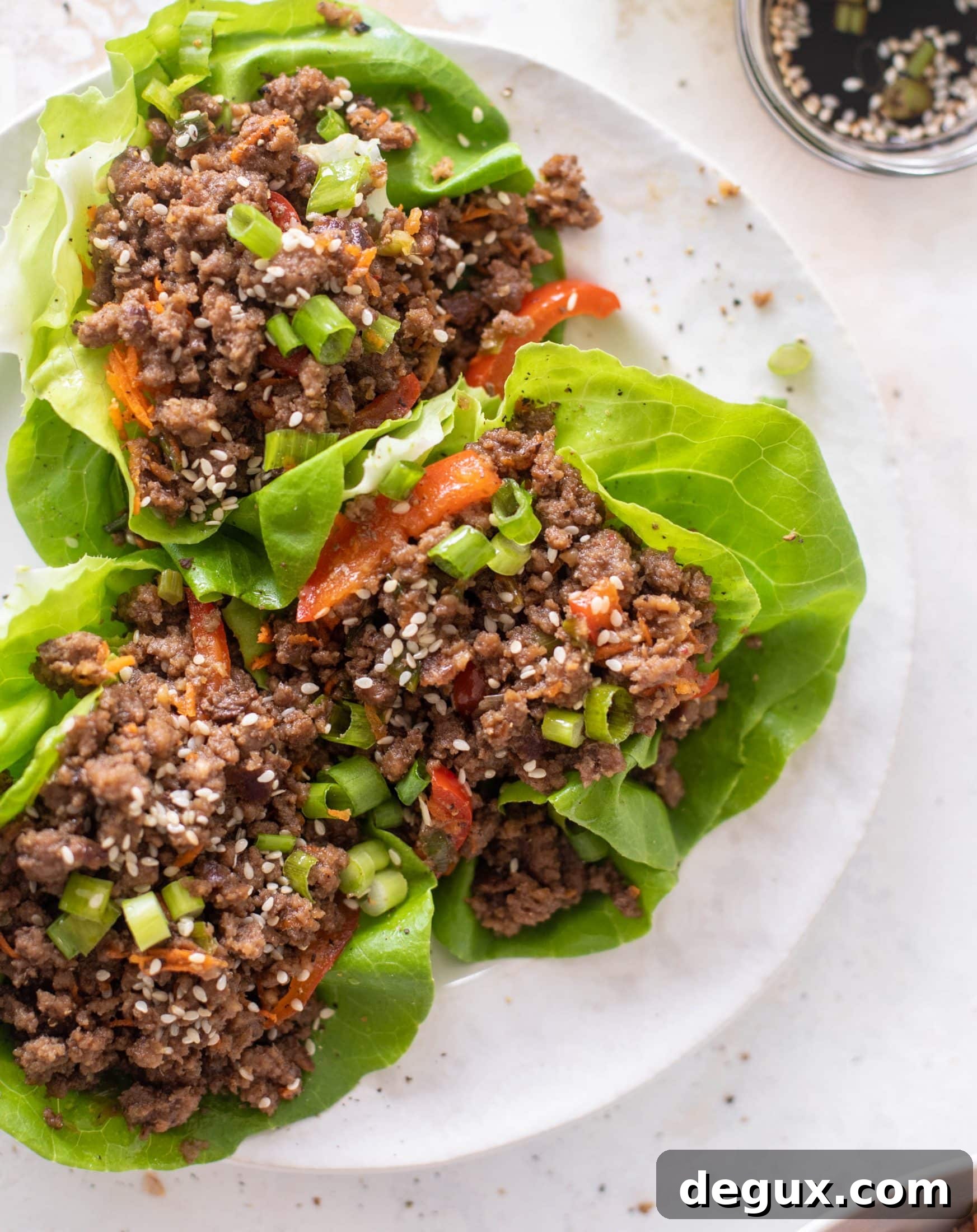 honey ginger beef lettuce wraps