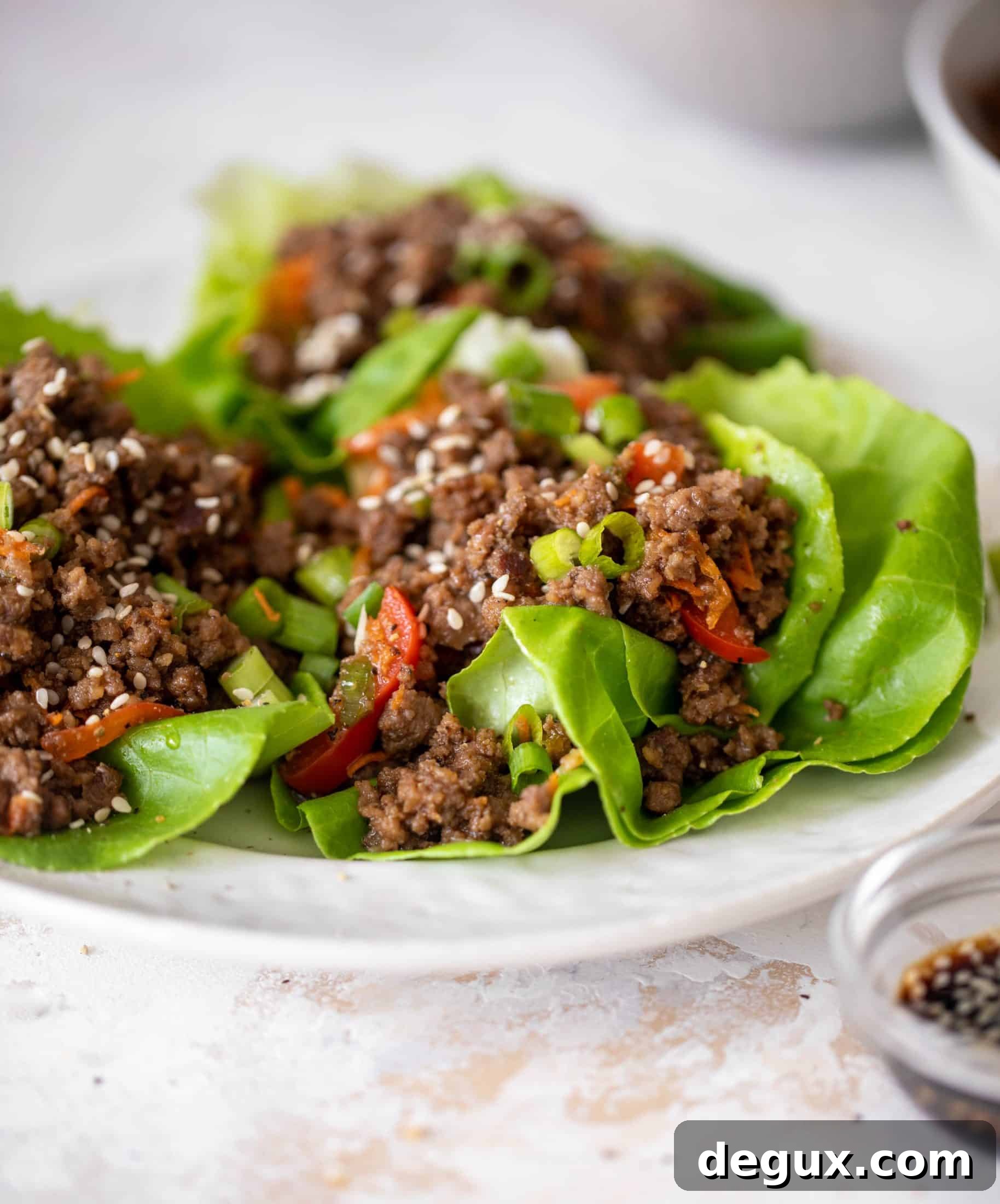 honey ginger beef lettuce wraps