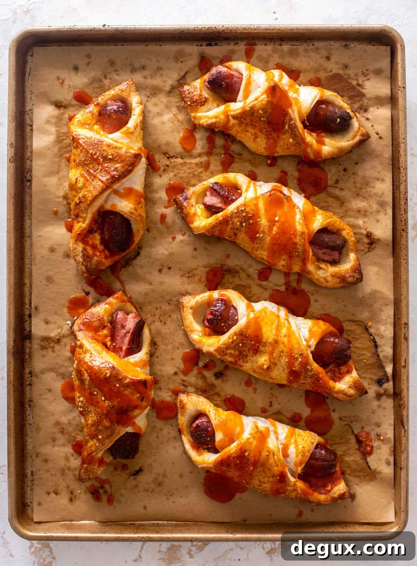 buffalo wing puff pastry hot dogs