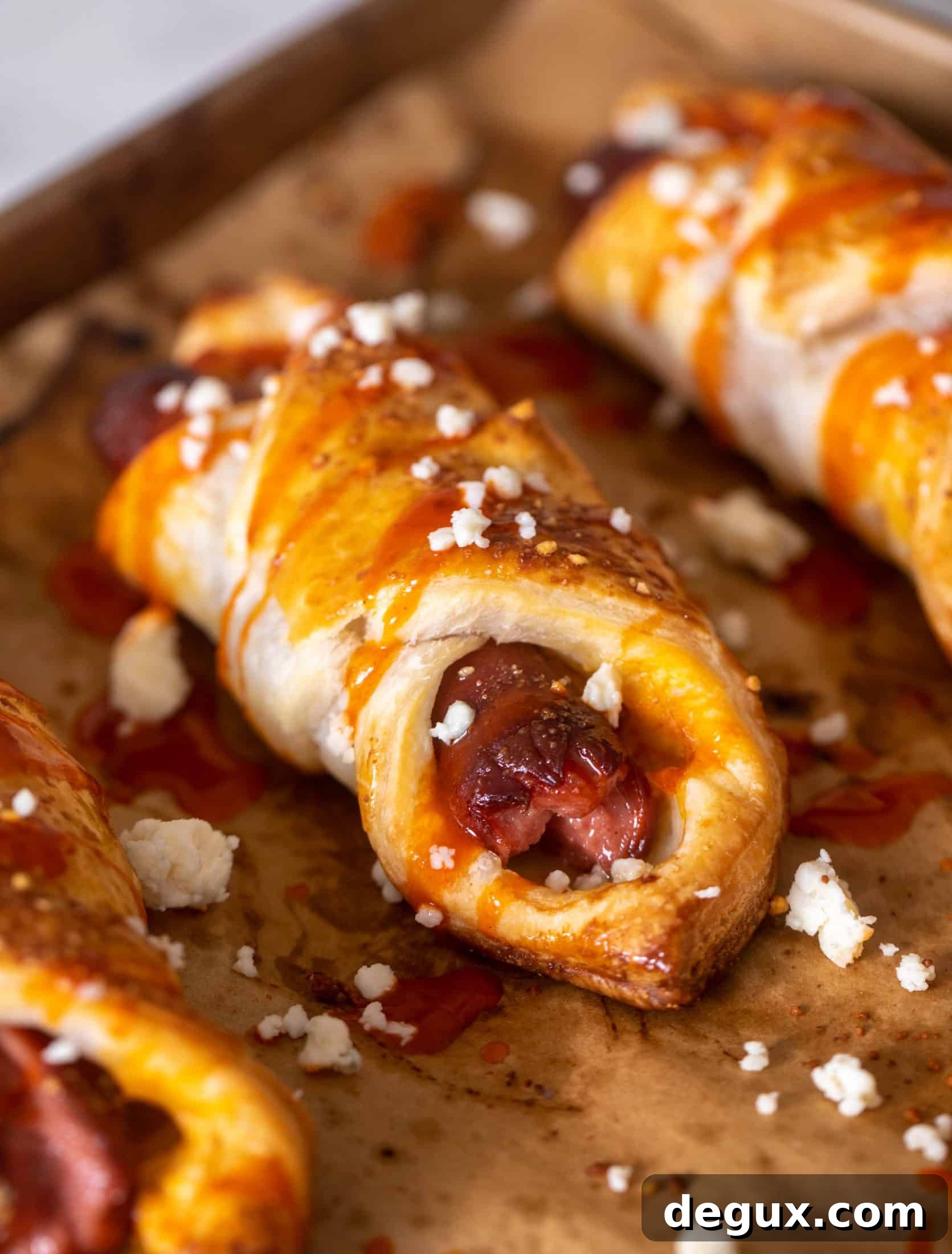 buffalo wing puff pastry hot dogs