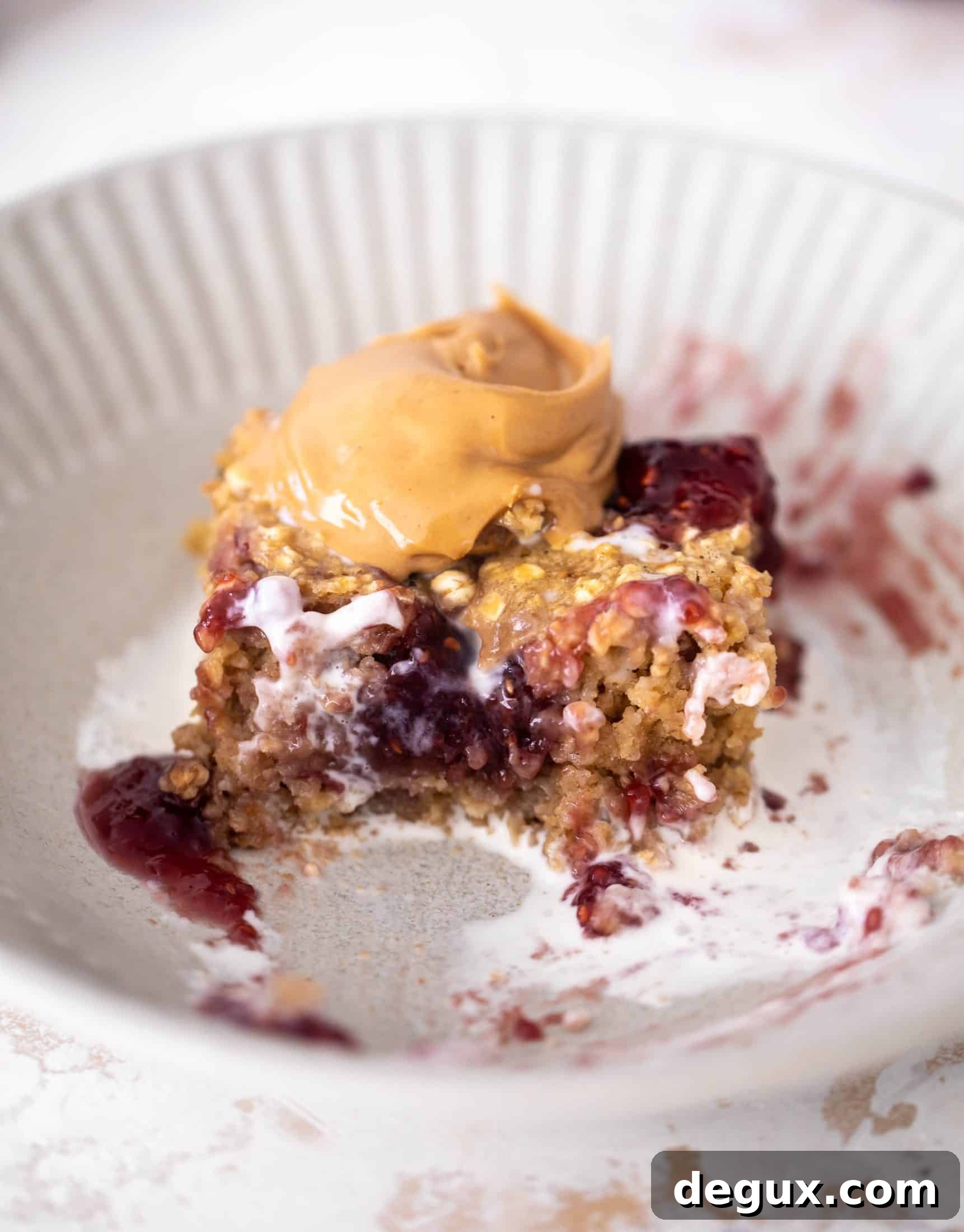 peanut butter and jelly baked oatmeal