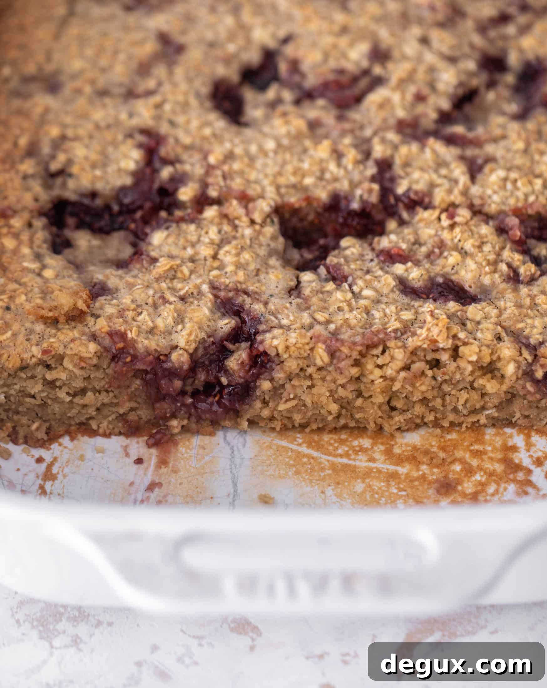 peanut butter and jelly baked oatmeal