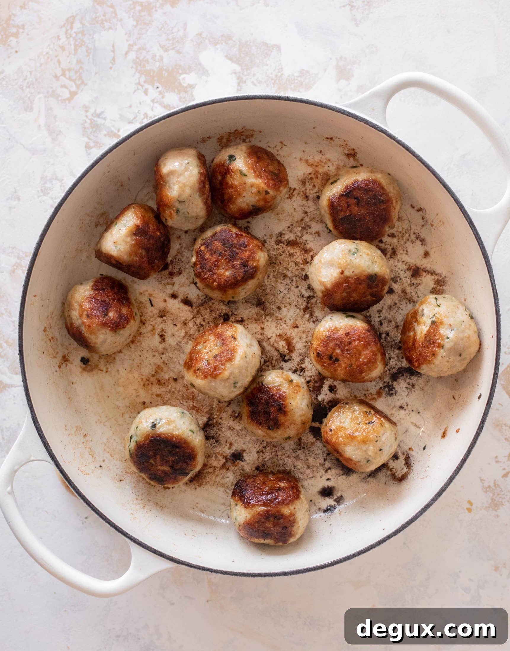garlic butter chicken meatballs and noodles