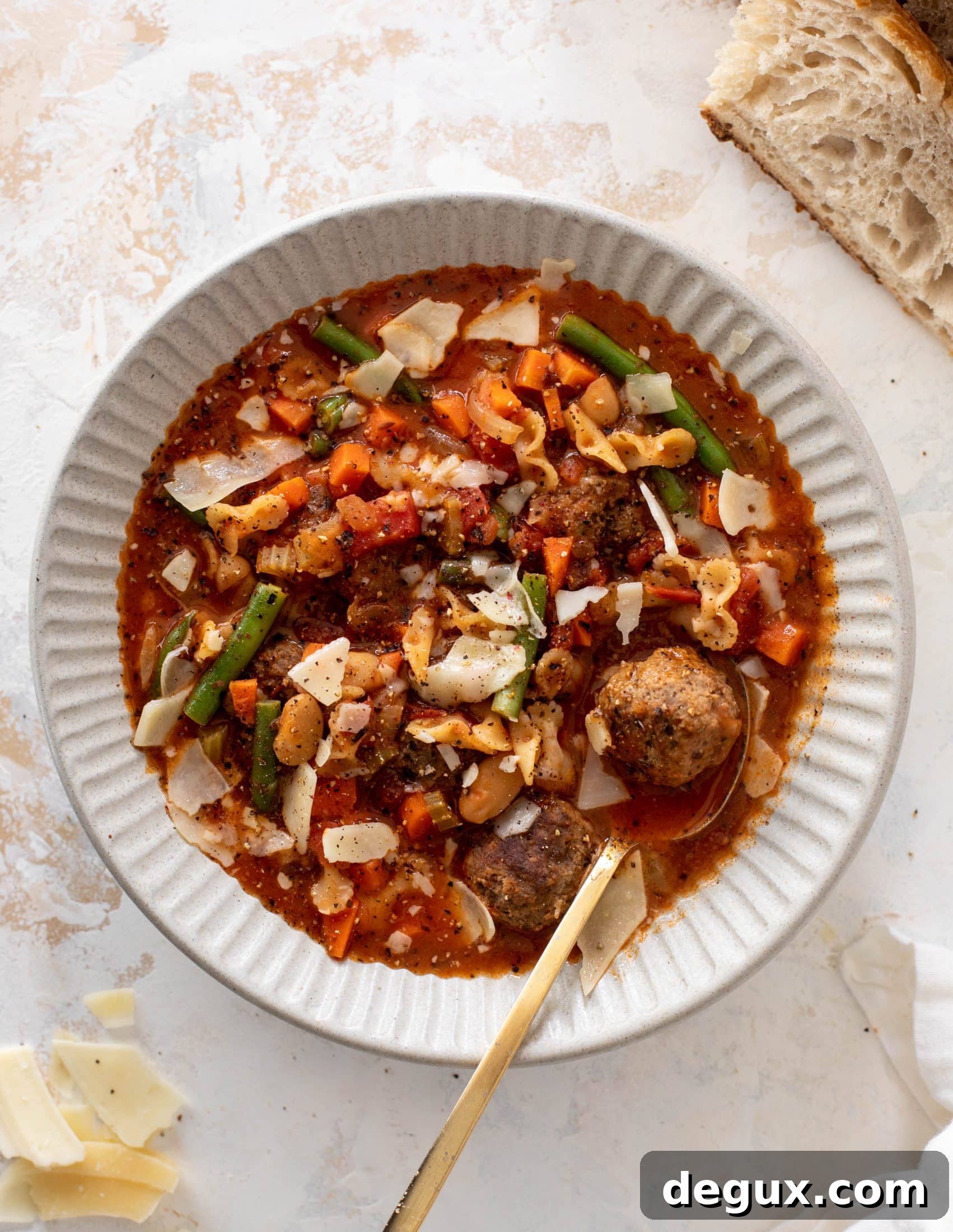 Mini Meatball Minestrone Soup Recipe for Comforting Weeknight Meals 2 meatball minestrone