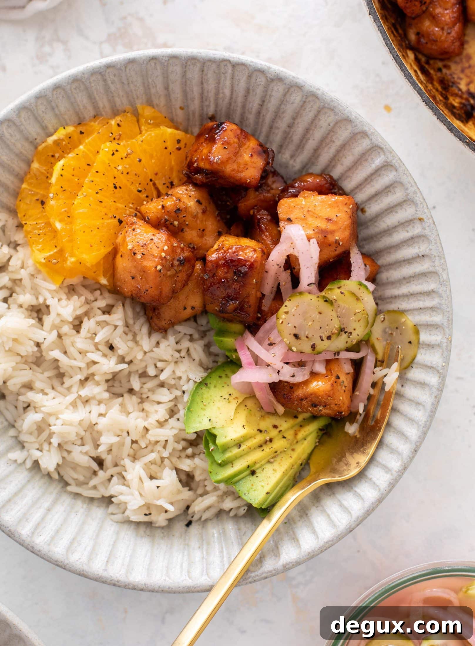 Sticky Orange Glazed Salmon Rice Bowls for Weeknight Dinners 9 sticky orange salmon bowls