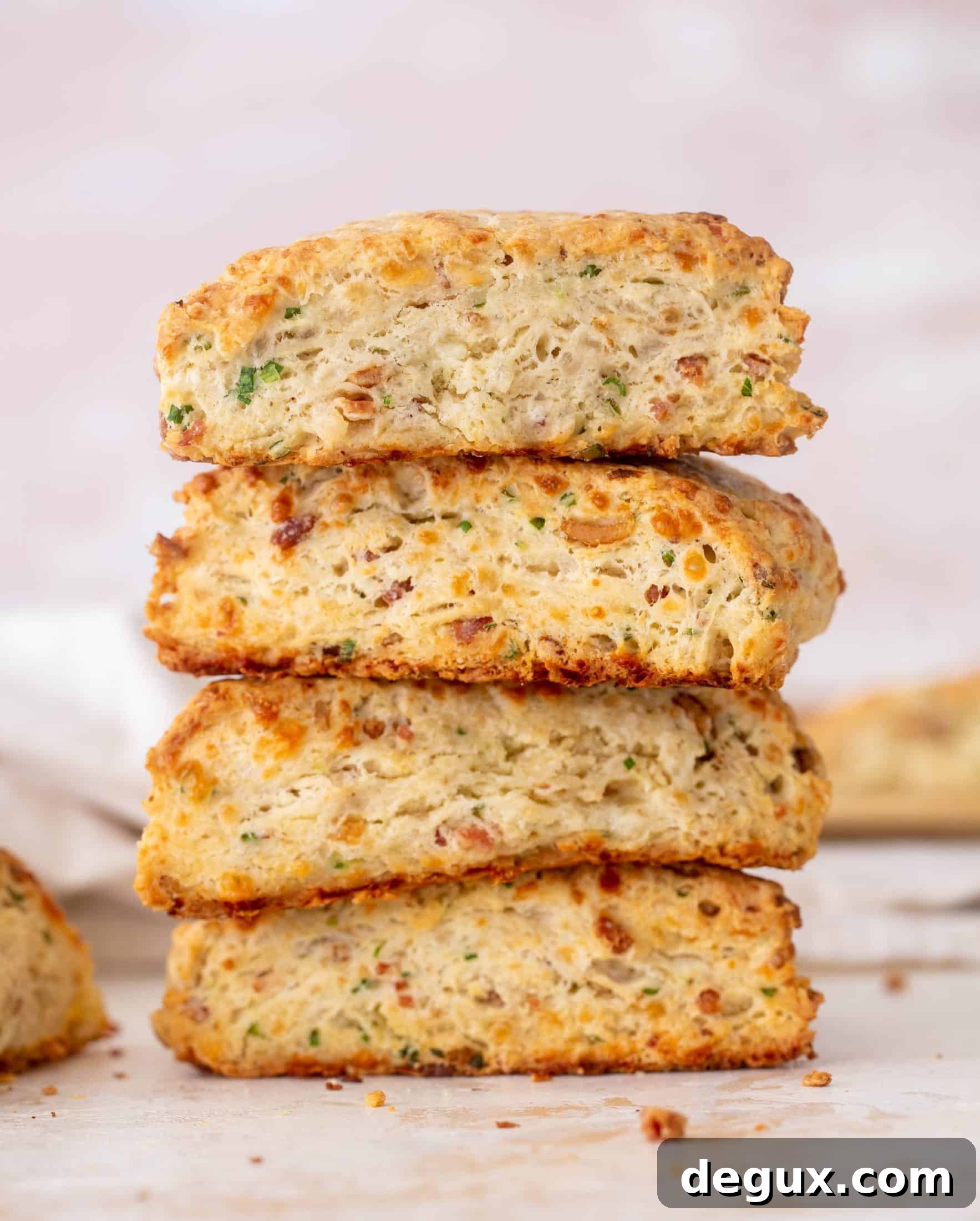 Cheddar, Scallion & Bacon Scones — Savory Breakfast Pastry 9 cheddar scallion bacon scones
