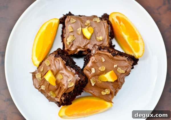 Chocolate orange brownies sliced