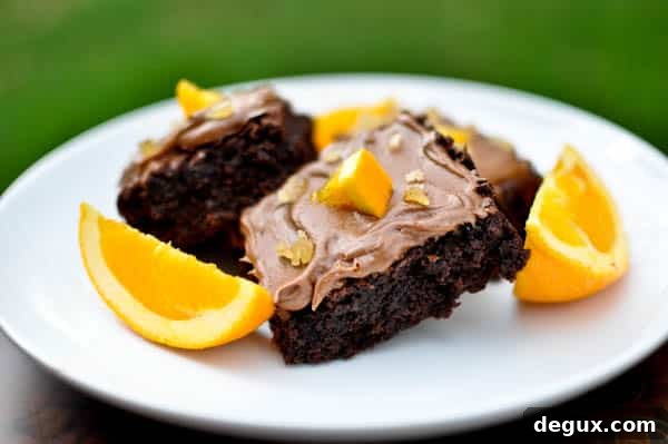 Frosted chocolate orange brownies