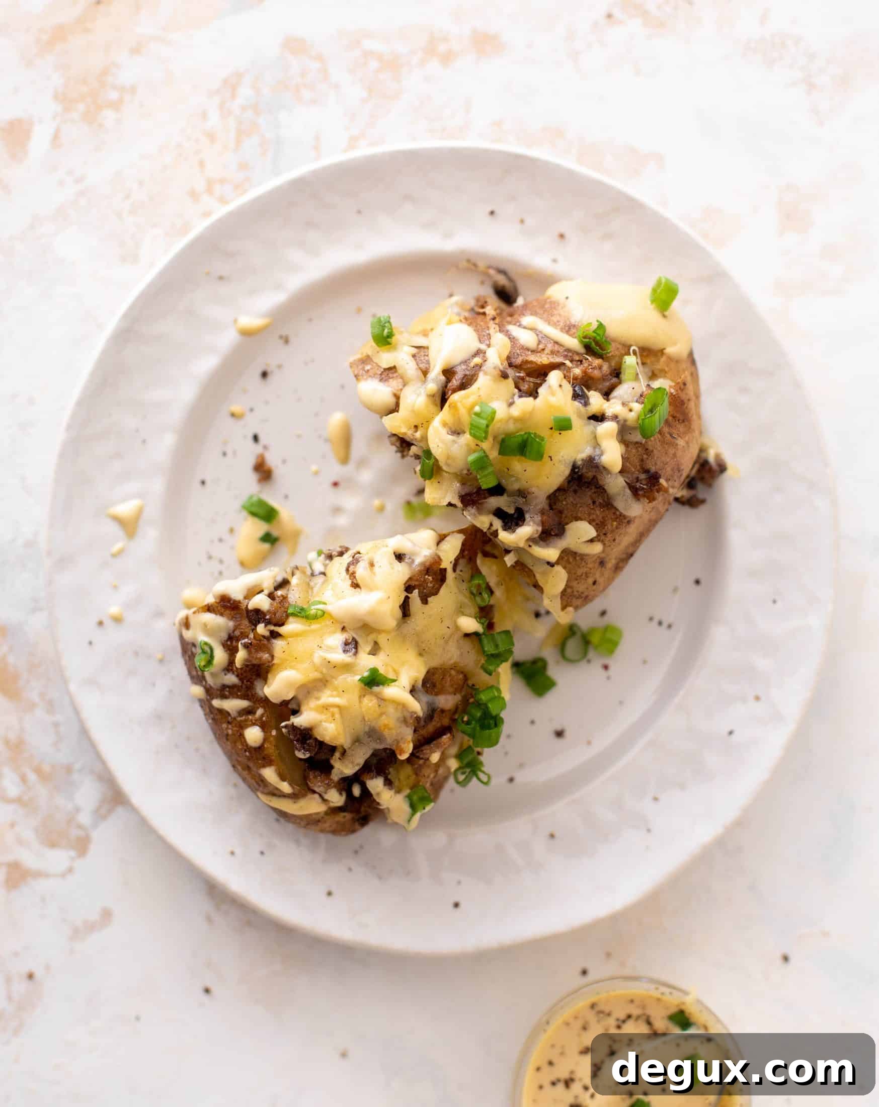 mushroom swiss cheeseburger stuffed potatoes