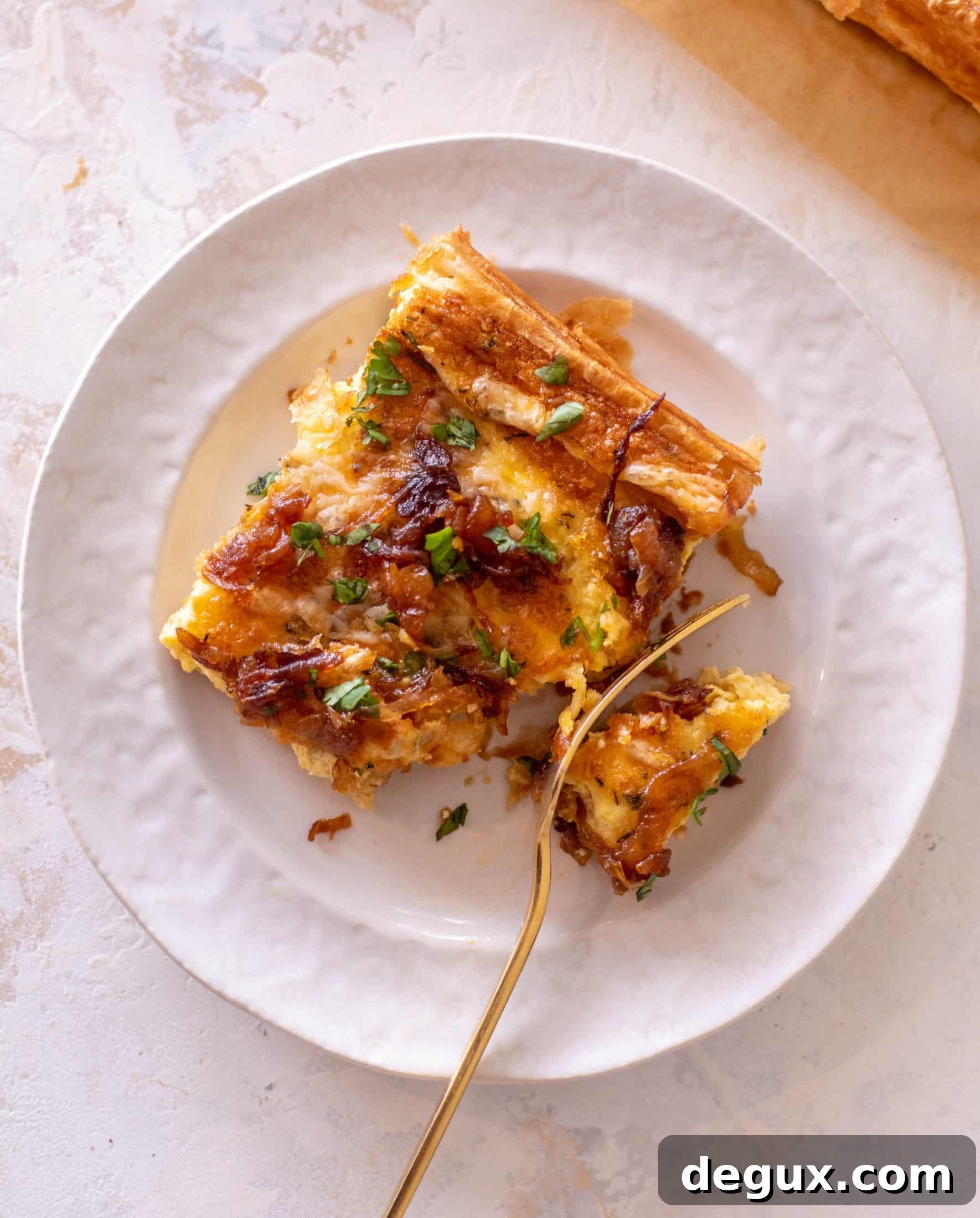 French Onion Puff Pastry Quiche Recipe — Savory Weekend Brunch 2 french onion puff pastry quiche