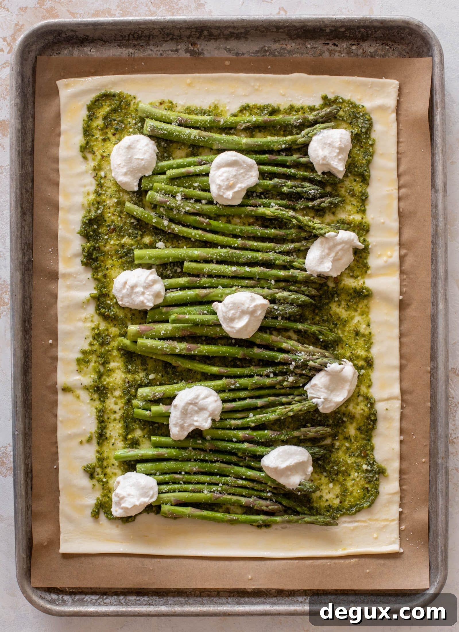 pesto asparagus tart